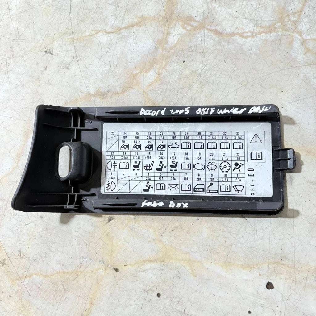 Honda Accord 2002-2007 Interior Under Dash Fuse Box Cover Lid Front Right RHD