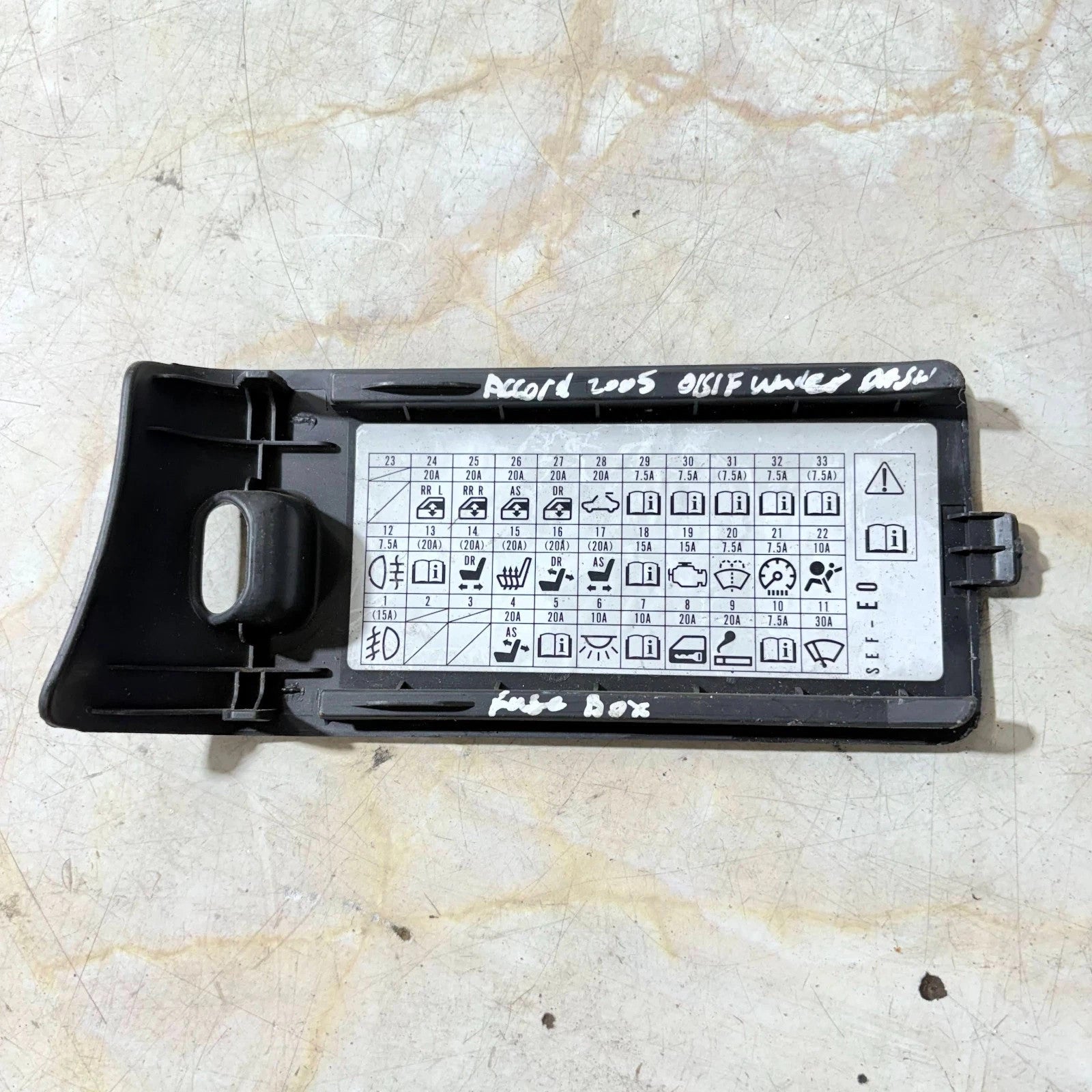 Honda Accord 2002-2007 Interior Under Dash Fuse Box Cover Lid Front Right RHD