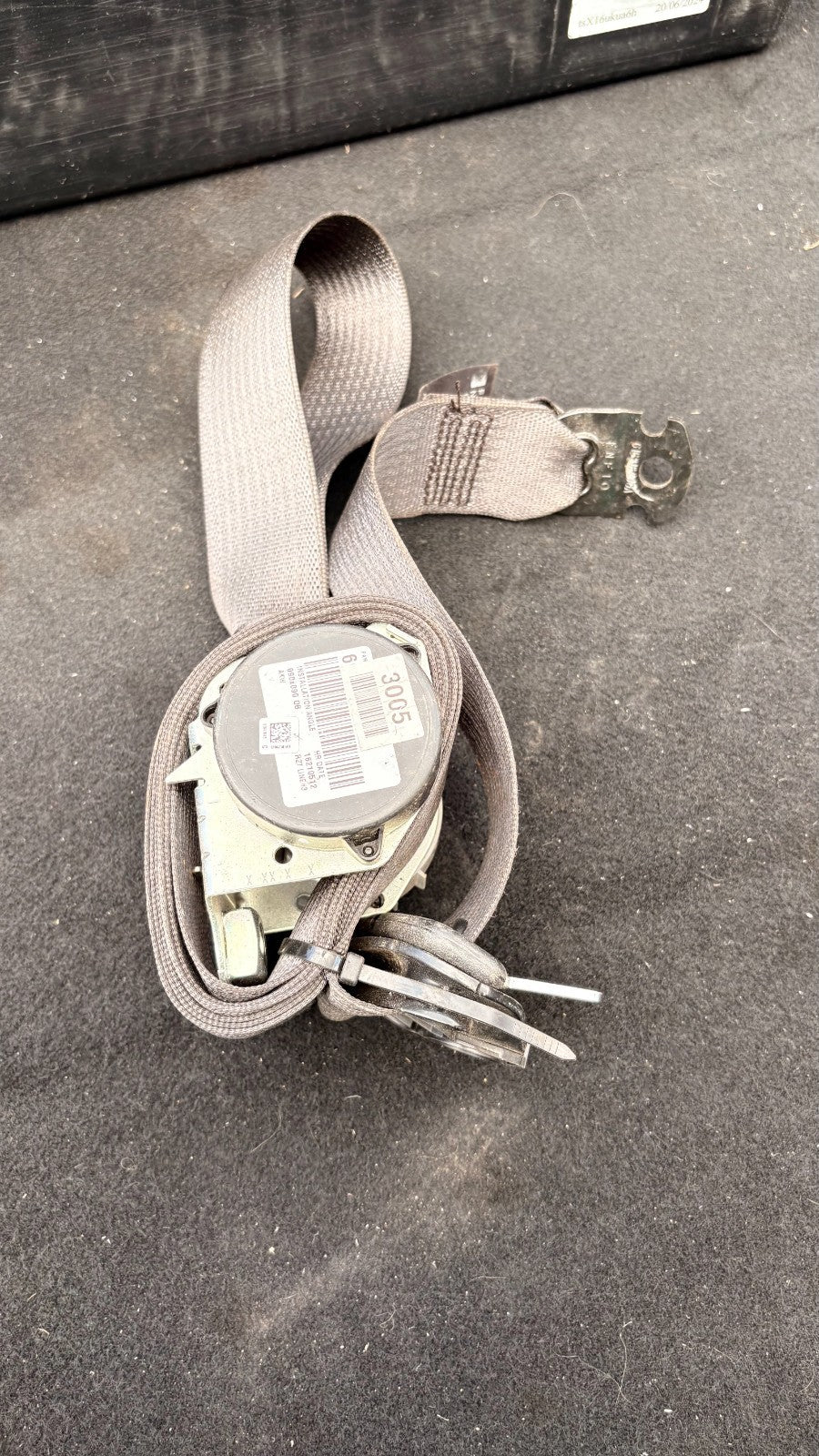 CHEVROLET AVEO 2013 LEFT SIDE REAR N/S/R SEAT BELT 6150326C