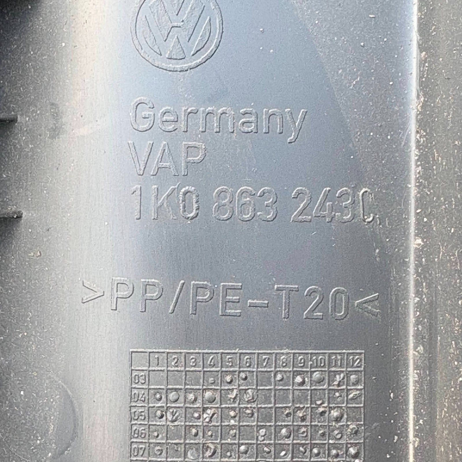 VW SCIROCCO 2009 CENTRE CONSOLE | 1K0 863 243 C