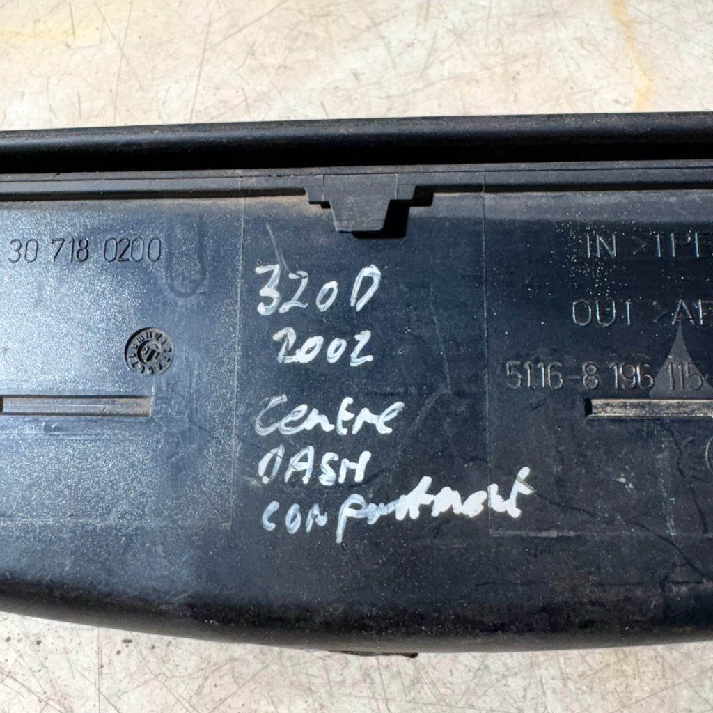 BMW E46 3 SERIES 320D 2002 BLACK DASHBOARD STORAGE COMPARTMENT 51168196115121451