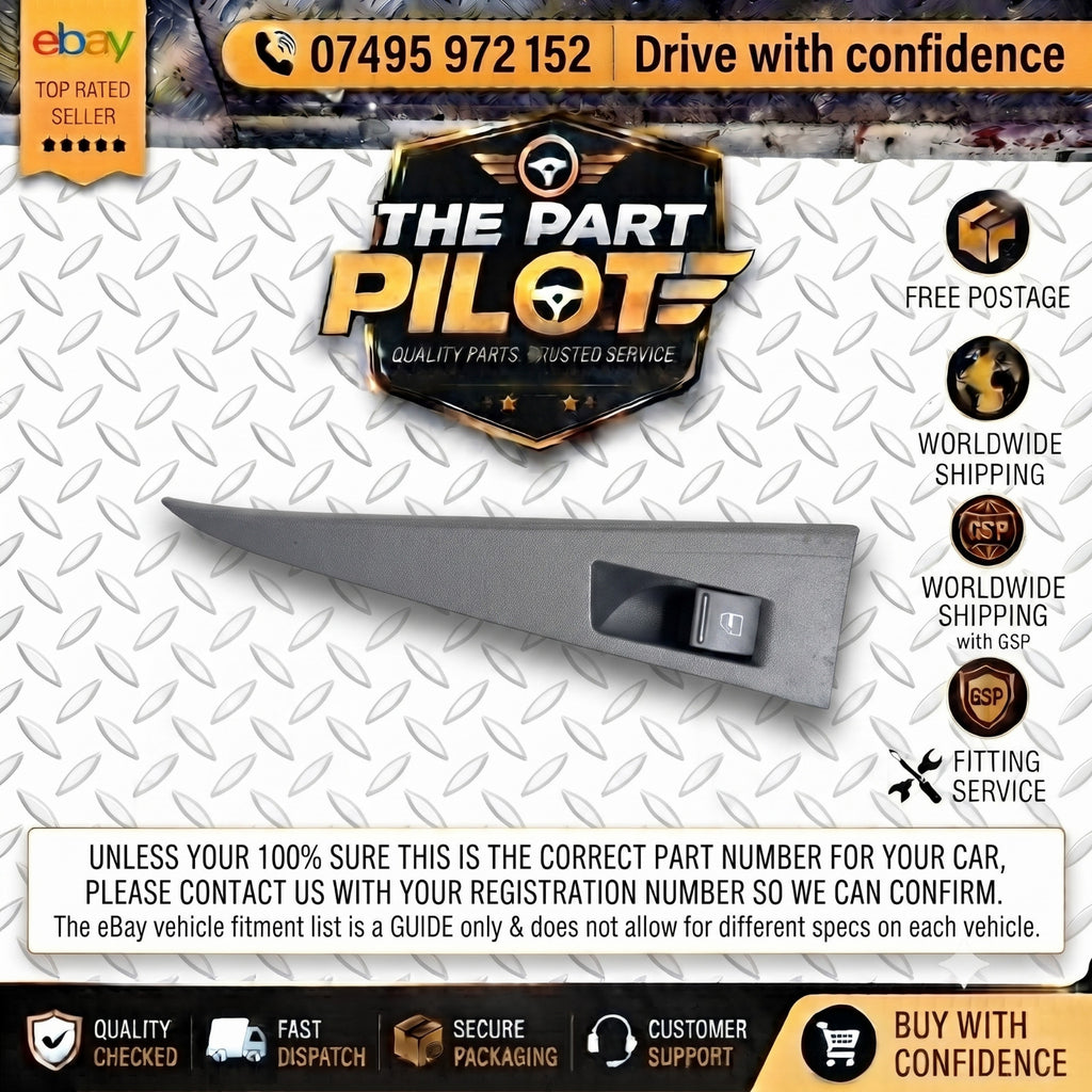 SEAT Leon MK2 1P 2005-2012 Rear Right OSR Power Window Switch Trim 1P0867228A