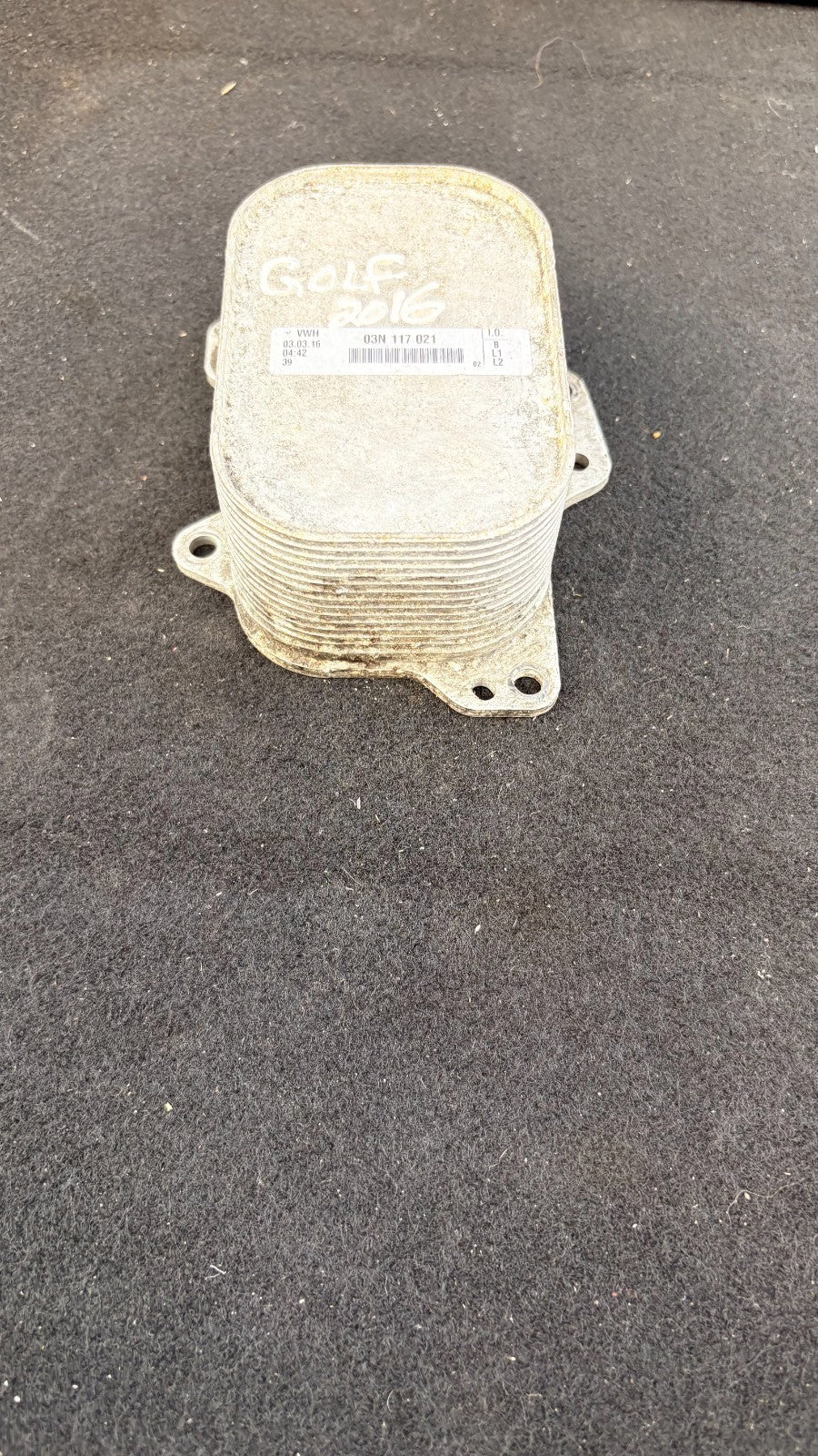 VW Golf 2016 Engine Oil Cooler 03N117021