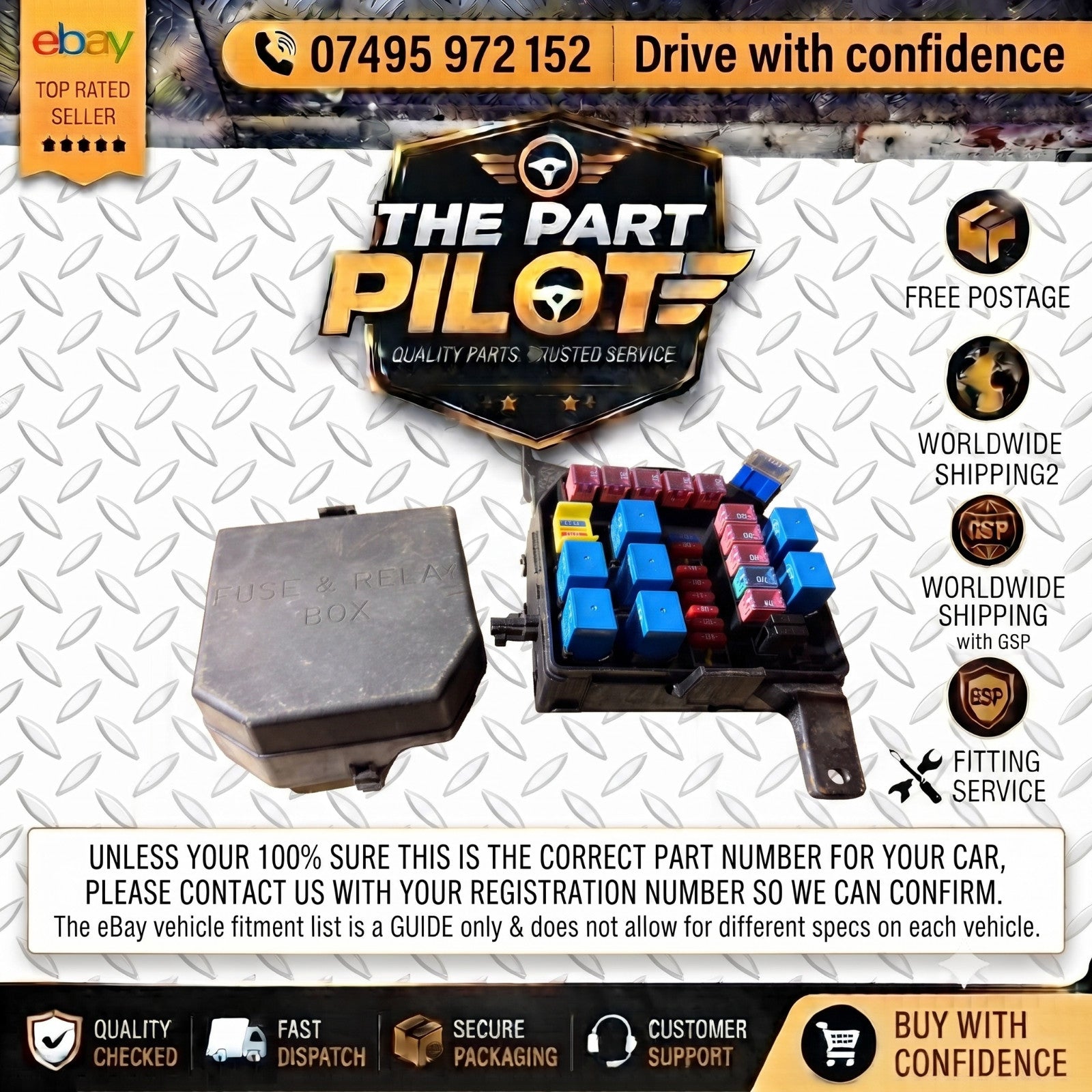 Kia Picanto Mk1 SA 2004-2007 Engine Bay Fuse Relay Box 91940-07500 Under Bonnet