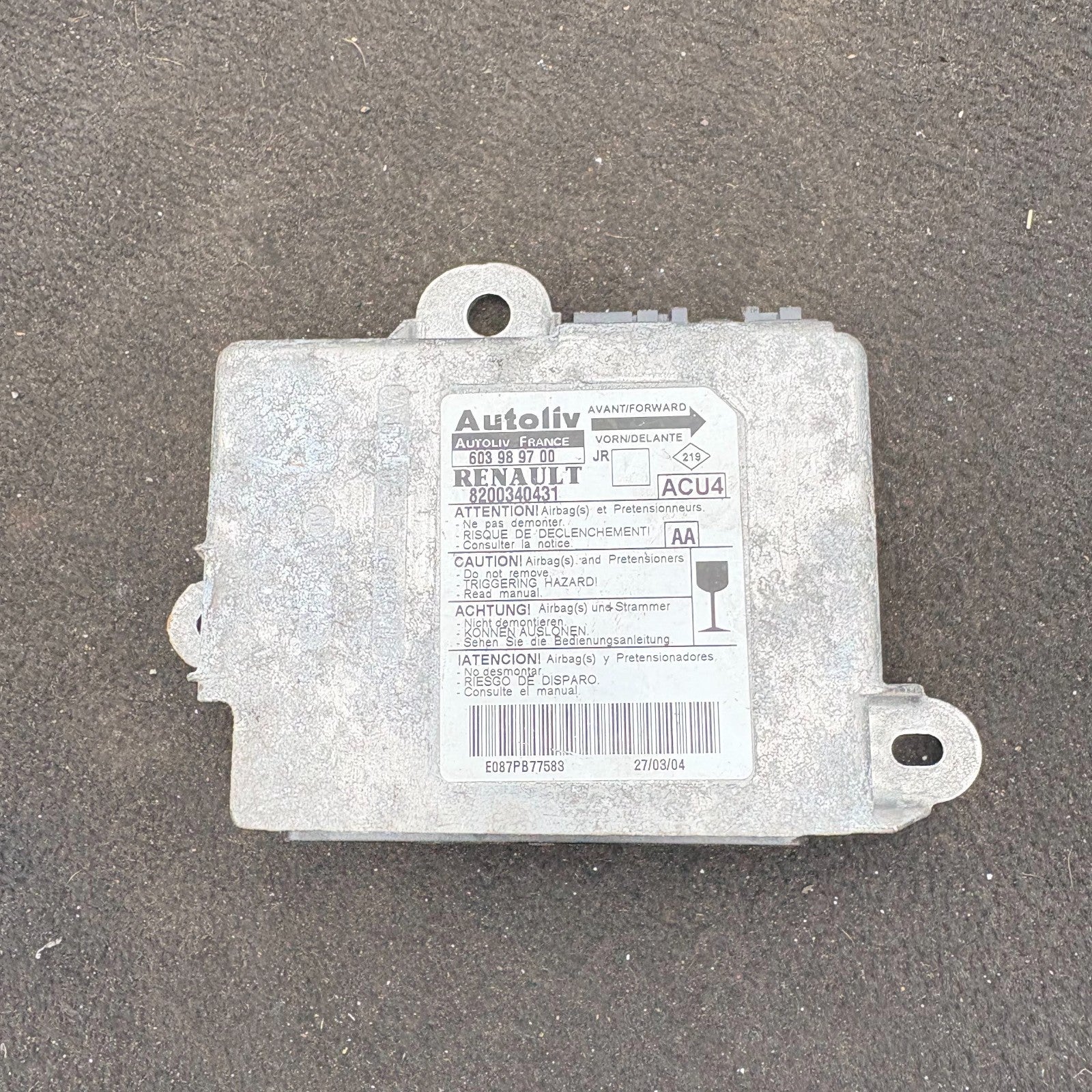 Renault Scenic MK2 2003-2009 Airbag ECU SRS Module 8200340431 603989700