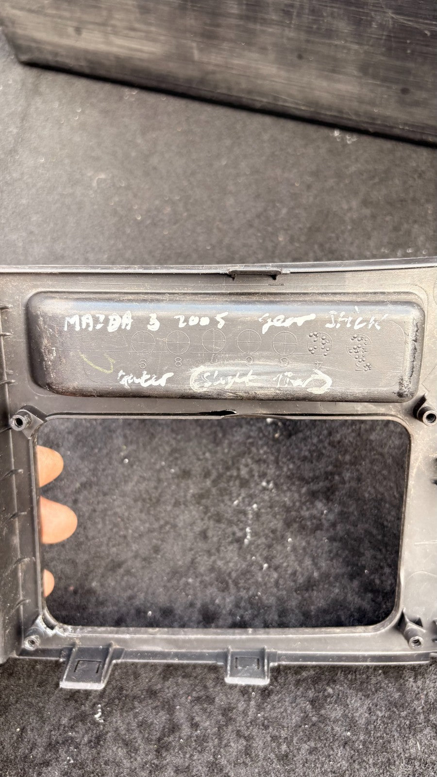 Mazda 3 Centre Console Gear Selector Surround Trim Panel Silver 2004-2009