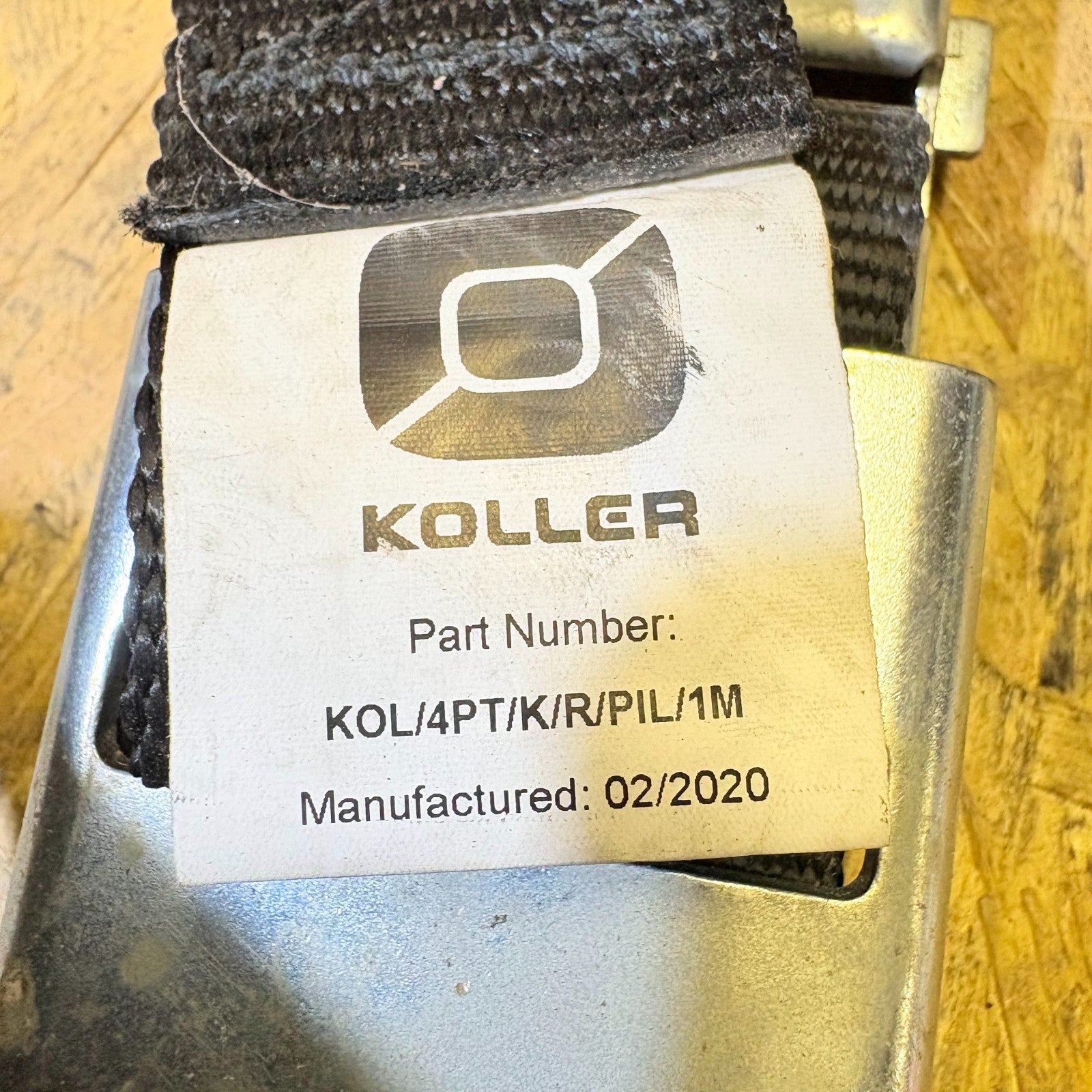 Koller Safety Belt Part Number KOL/4PT/K/R/PIL/1M