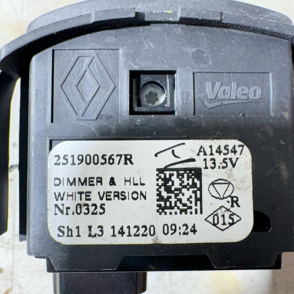 RENAULT CLIO HEADLIGHT ADJUSTER SWITCH 251900567R MK4 2012-2020