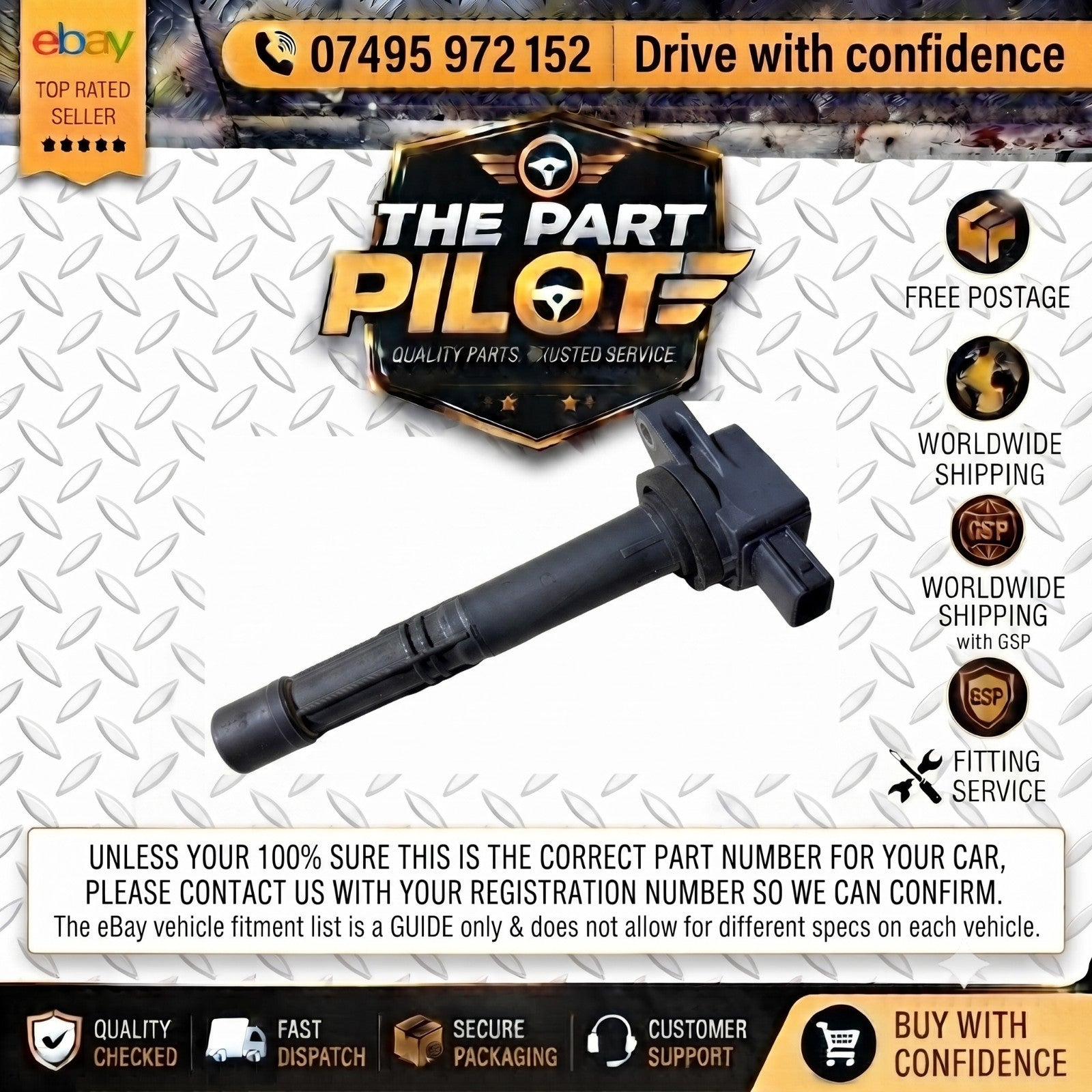 Honda CR-V Mk2 2002-2006 2.0 i-VTEC Ignition Coil DENSO 099700-070