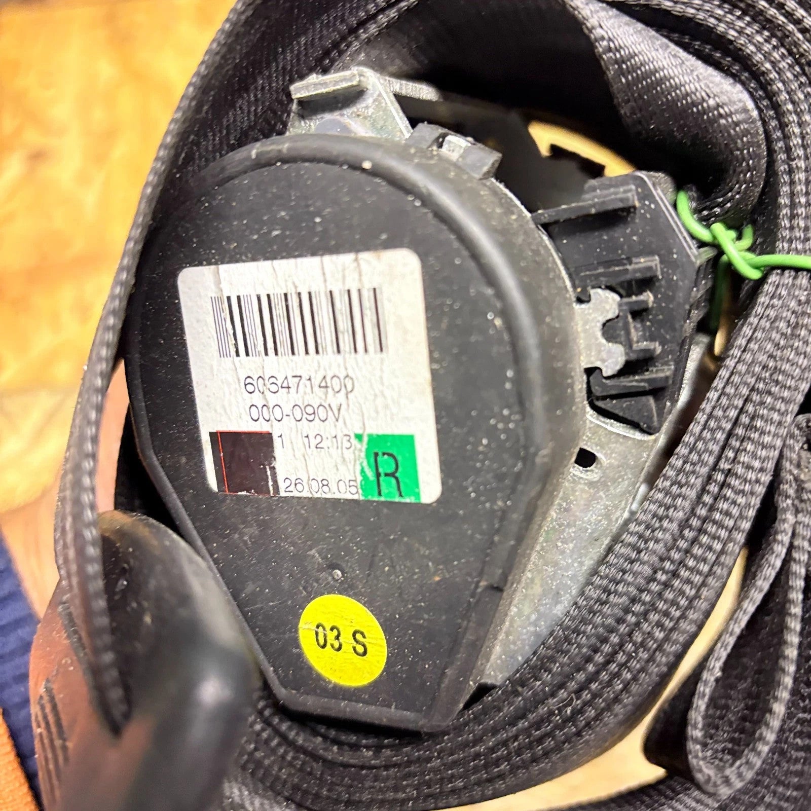 VW Golf Mk5 2004-2008 Right Rear Seat Belt (OSR) 1K6857806F Hatchback
