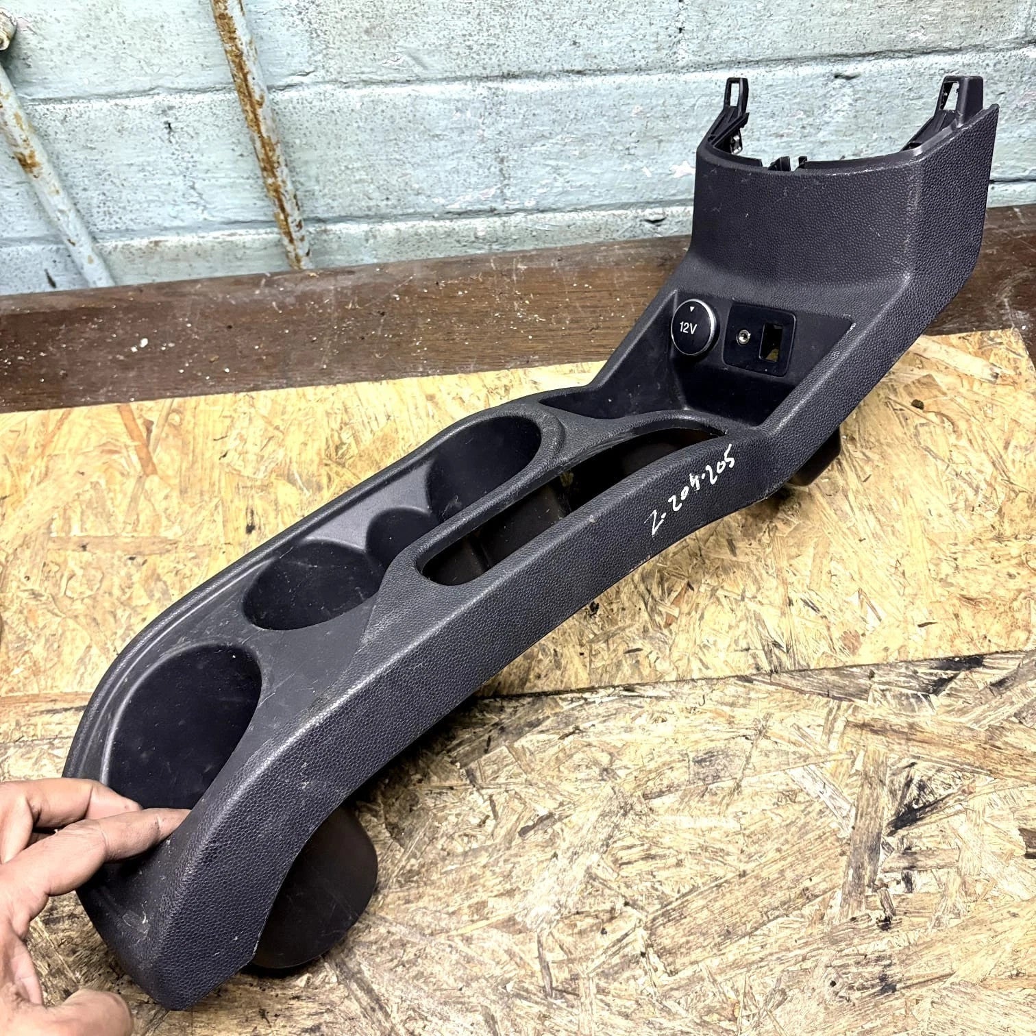 Ford EcoSport 2016 Mk1 RHD Centre Console Cup Holder Surround Black 12V Socket