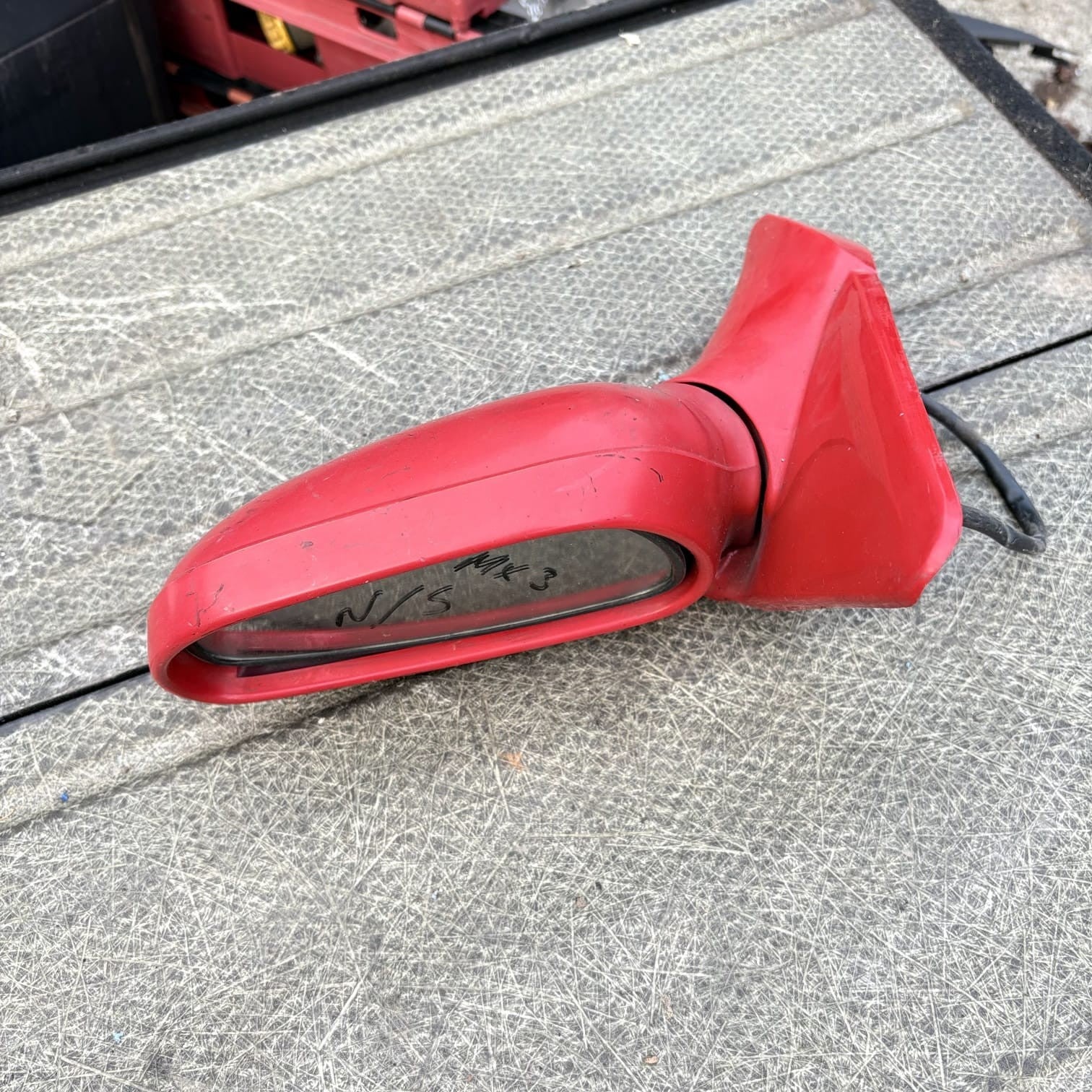 Mazda MX-3 1991-1998 Left Passenger Electric Wing Mirror E13010519 SVM484 Red