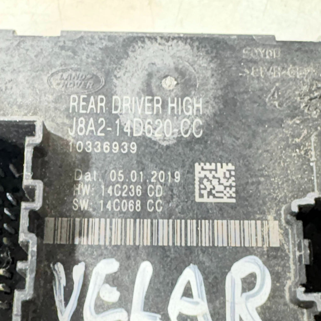 Range Rover Velar 2019 OSR Driver Side Rear Door Control Module J8A2-14D620-CC