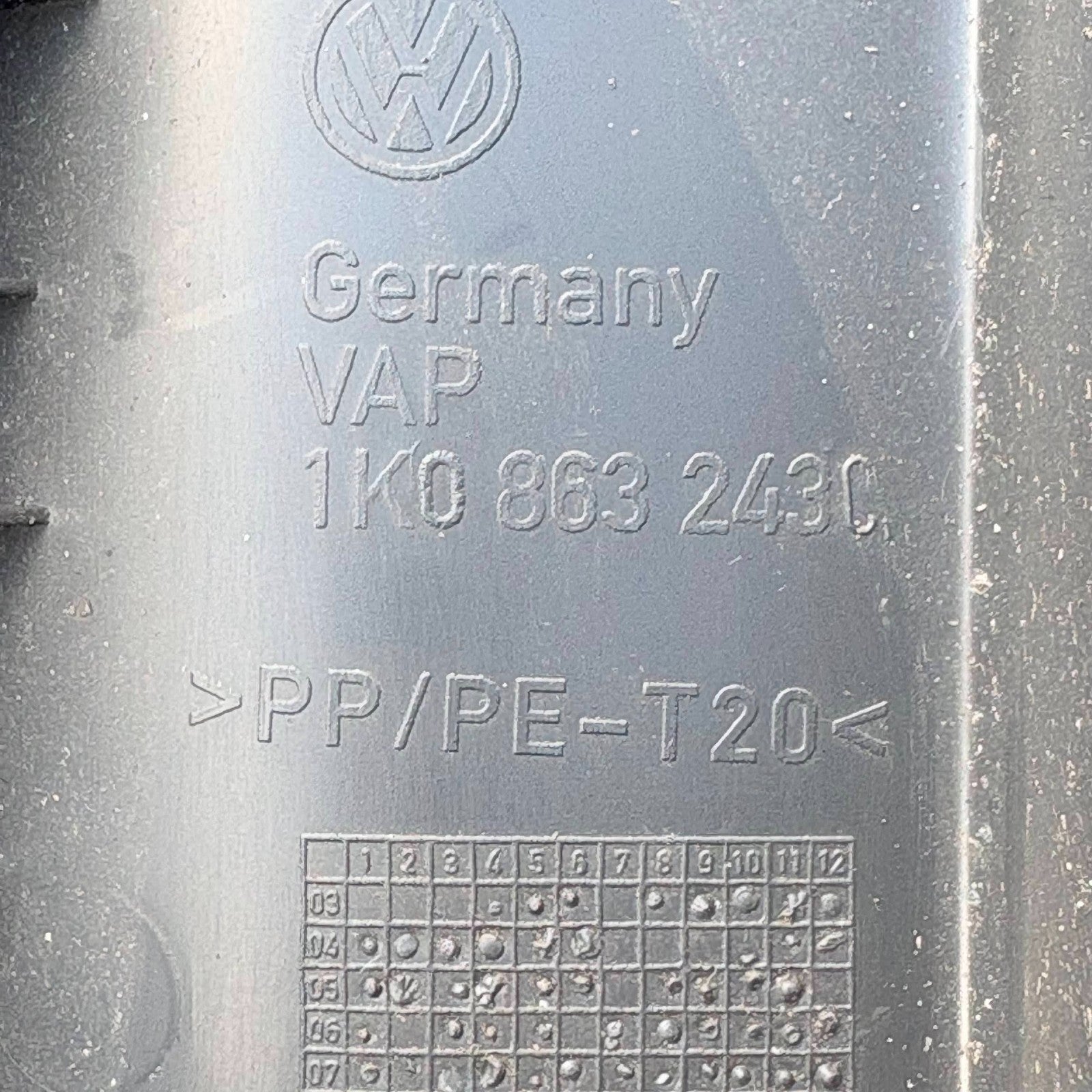 VW SCIROCCO 2009 CENTRE CONSOLE | 1K0 863 243 C