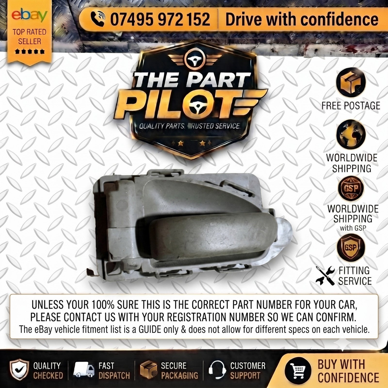 Citroen Xsara Picasso 2000-2010 Rear Left Inner Door Handle 9631487777