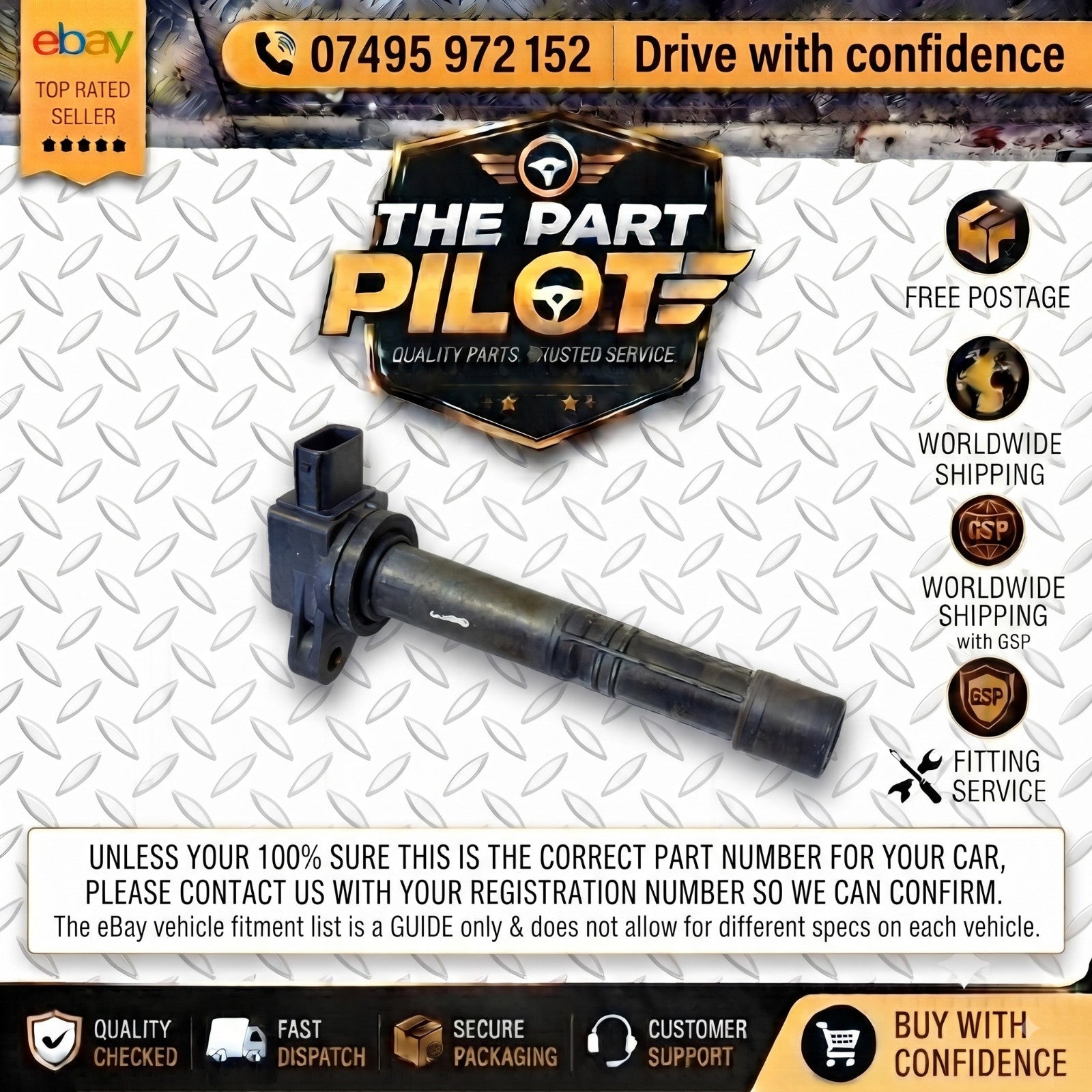 Honda CR-V Mk2 2.0 Petrol Single Ignition Coil Pack Denso 099700-070