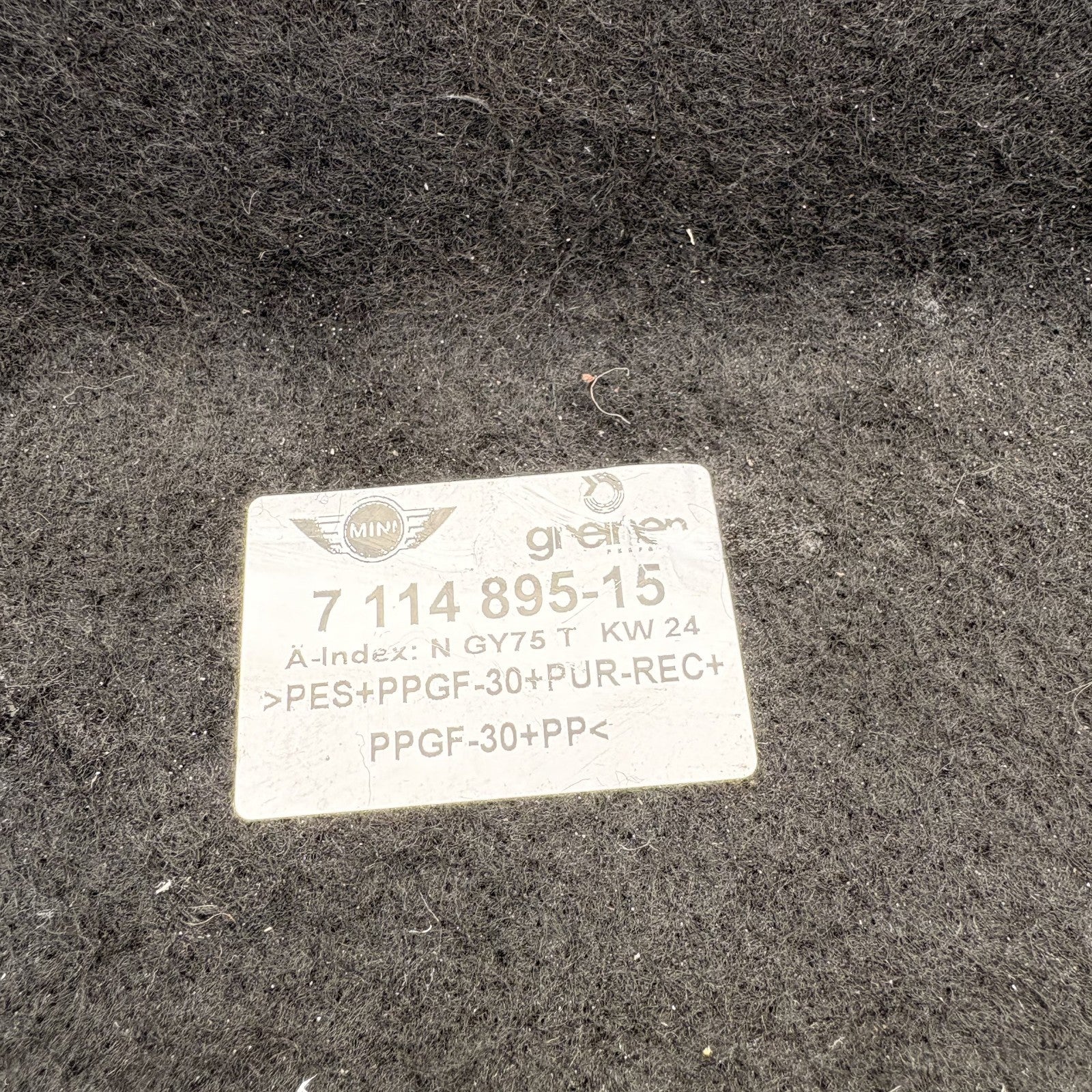 BMW Mini Rear Window Parcel Shelf Trim 7114895