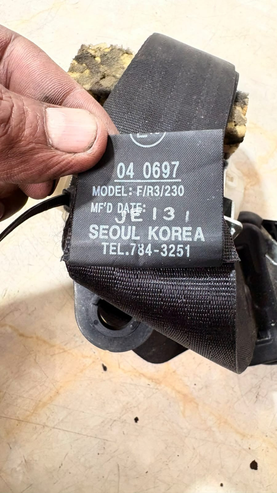 Hyundai Coup Right Offside Rear Seat Belt 784-3251 MK2