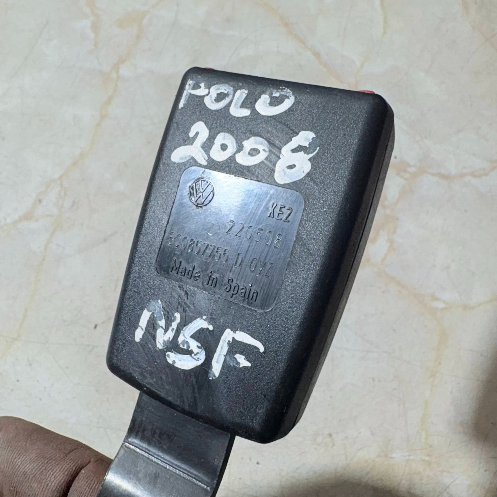 VW Polo 9N/9N3 2002-2008 NSF Passenger Front Seat Belt Buckle 6Q0857755D