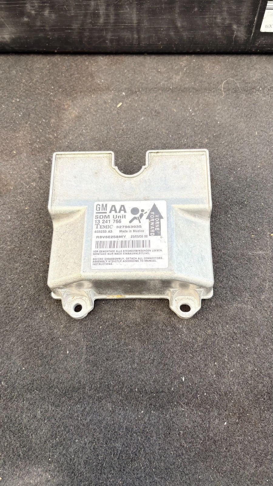 Vauxhall Zafira B 2005-2009 Airbag Control Module SRS ECU 13241766 IDENT AA