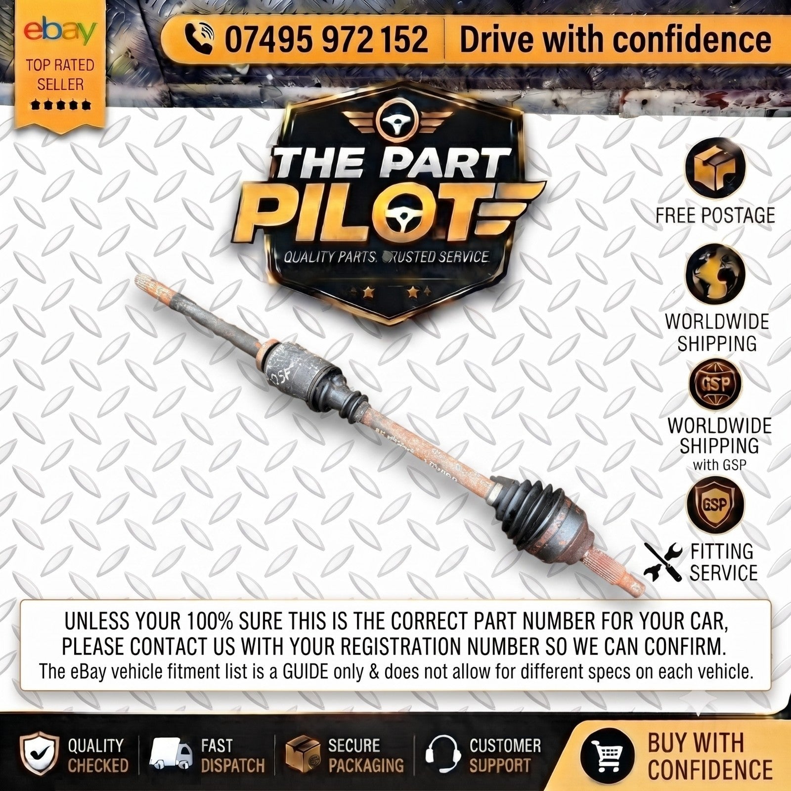 Vauxhall Vivaro 2015-2019 Right Front Driveshaft Driver Side 2016 Used