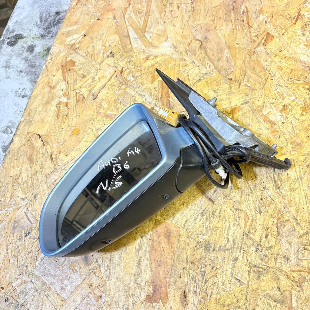 AUDI A4 B6 2001-2005 LEFT PASSENGER NSF ELECTRIC WING MIRROR BLUE SALOON AVANT