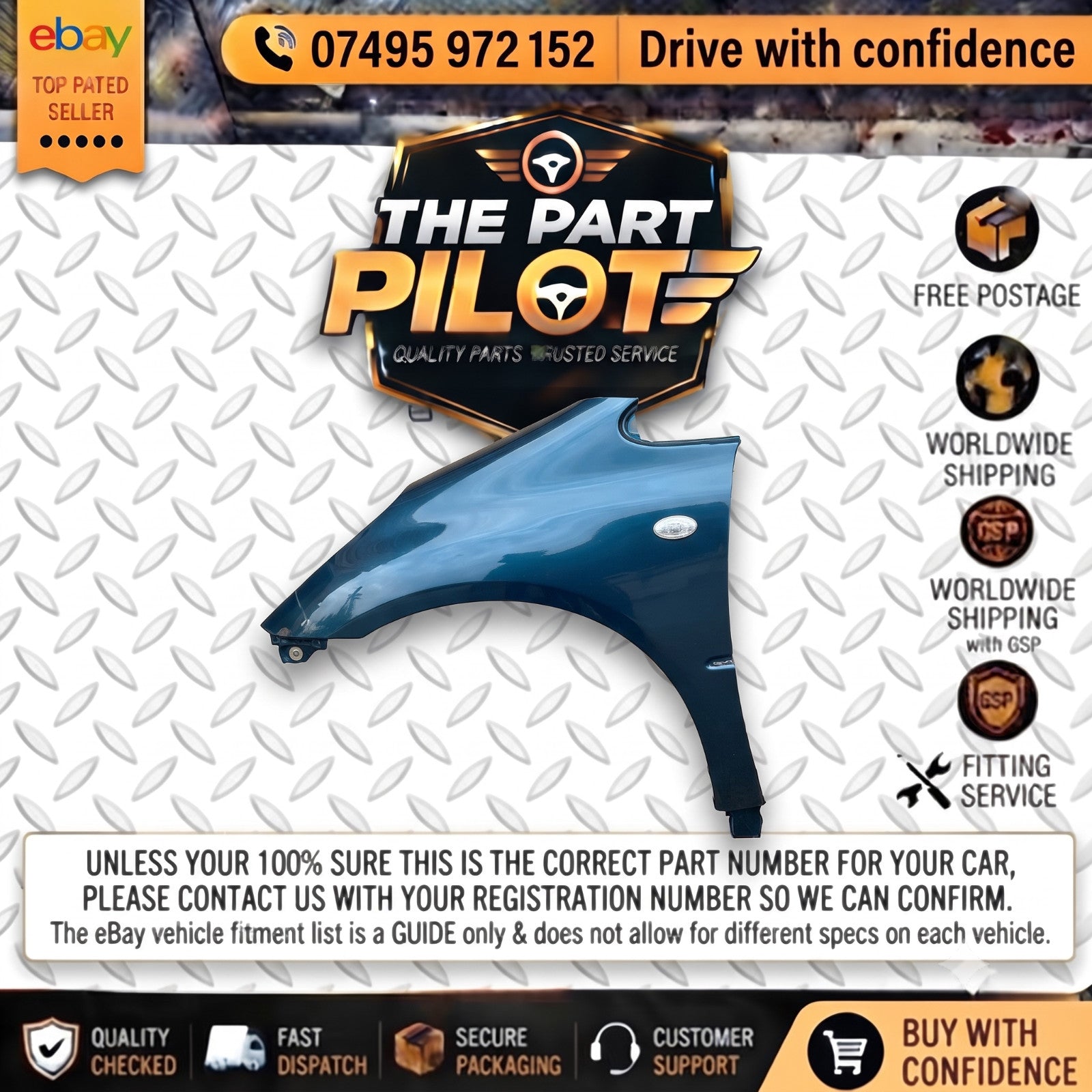 Mercedes A-Class W168 5 Door 1997-2004 Left Front Wing NSF A1688800318