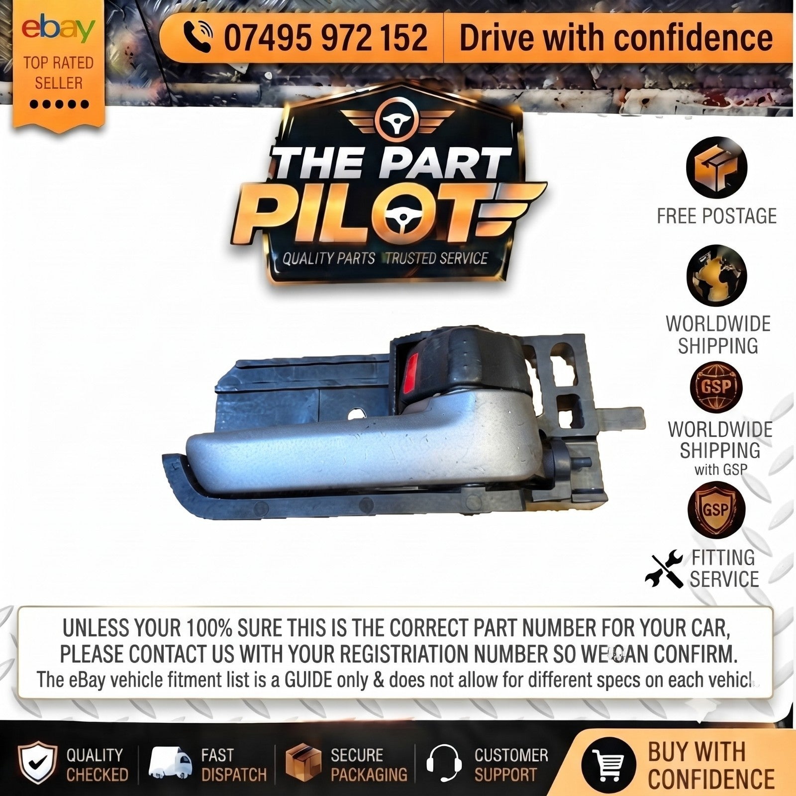 VAUXHALL AGILA B H08 2008 - 2014 FRONT RIGHT DRIVER INNER DOOR HANDLE