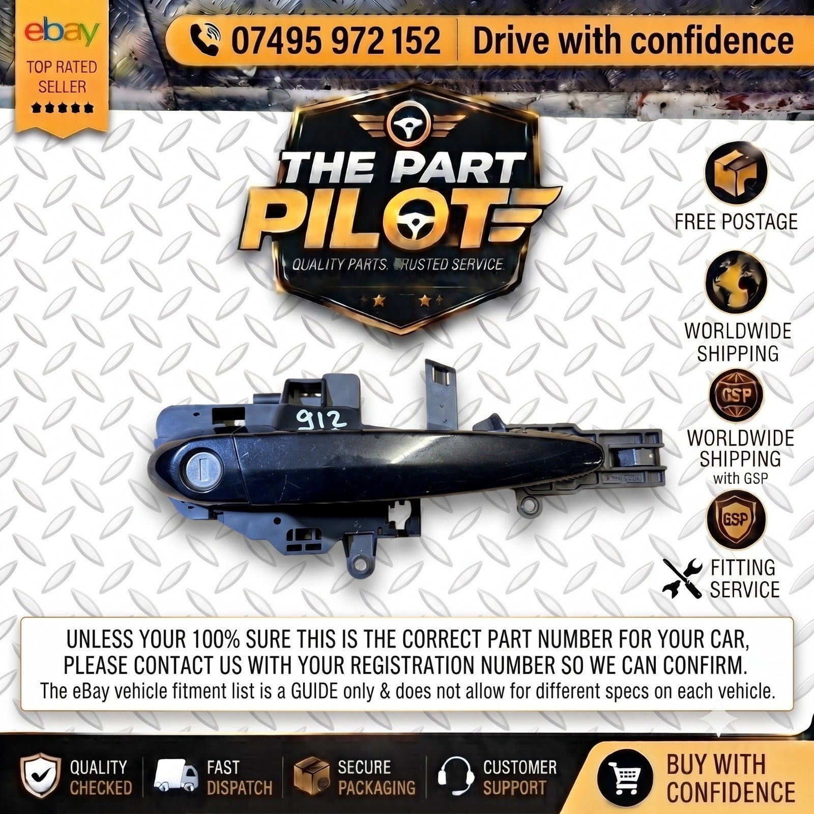 BMW 1 SERIES E87 F20 5-DOOR REAR RIGHT O/S EXTERIOR DOOR HANDLE
