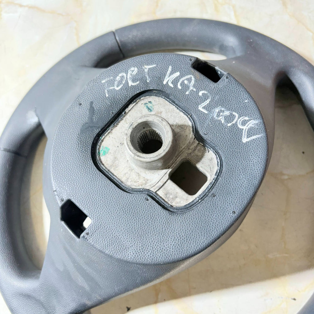 FORD KA MK2 BLACK LEATHER STEERING WHEEL 2008-2016 THREE SPOKE