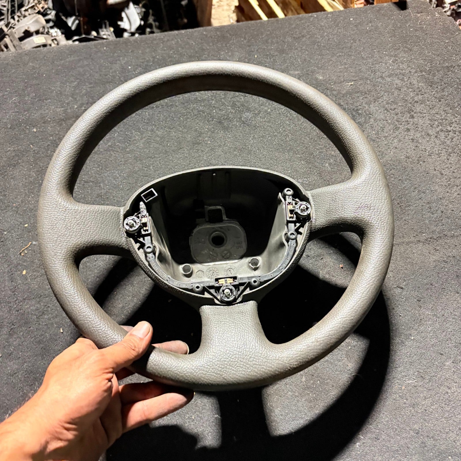 Fiat Punto Mk2 188 Steering Wheel Grey 3 Spoke TRW 1351C510 1999-2012