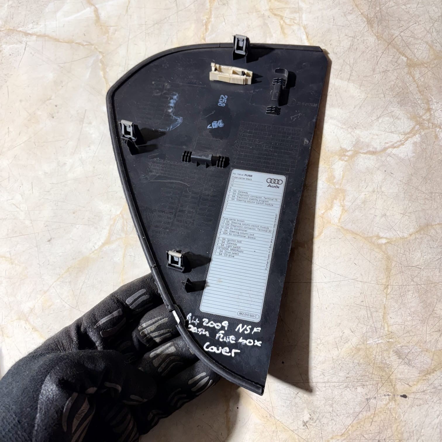 Audi A4 8K A5 8T 2008-2012 Front Left Dash Fuse Box Cover 8K2010503C