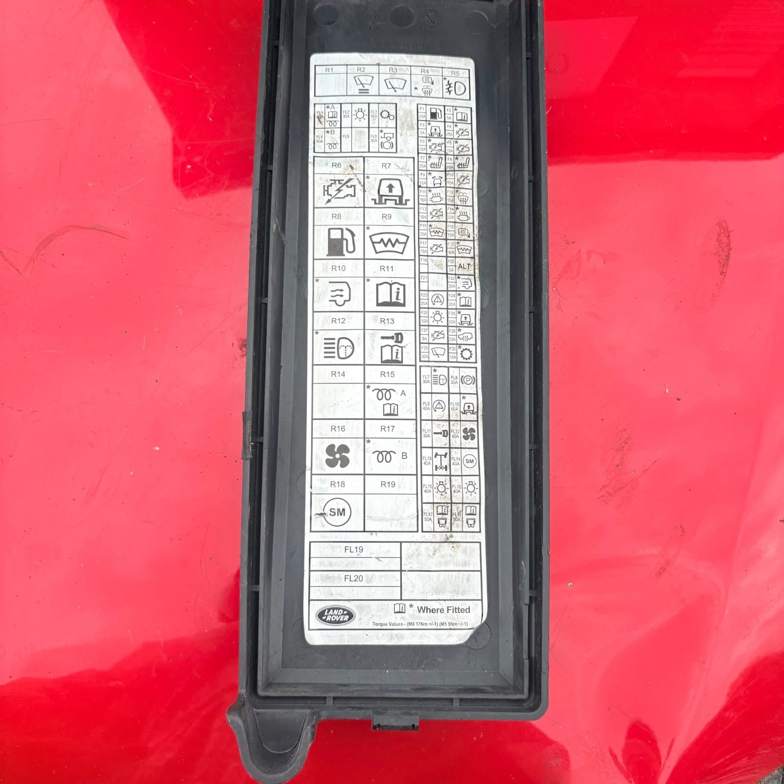 Range Rover Sport L320 2005-2009 Engine Fuse Box Cover Lid YQH500130 490000072