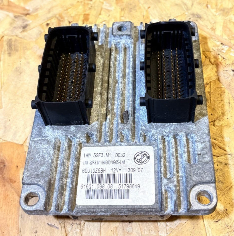 2008 FIAT GRANDE PUNTO 1.2 60 ENGINE ECU IAW5DF3.M1/HW300/0905-L48