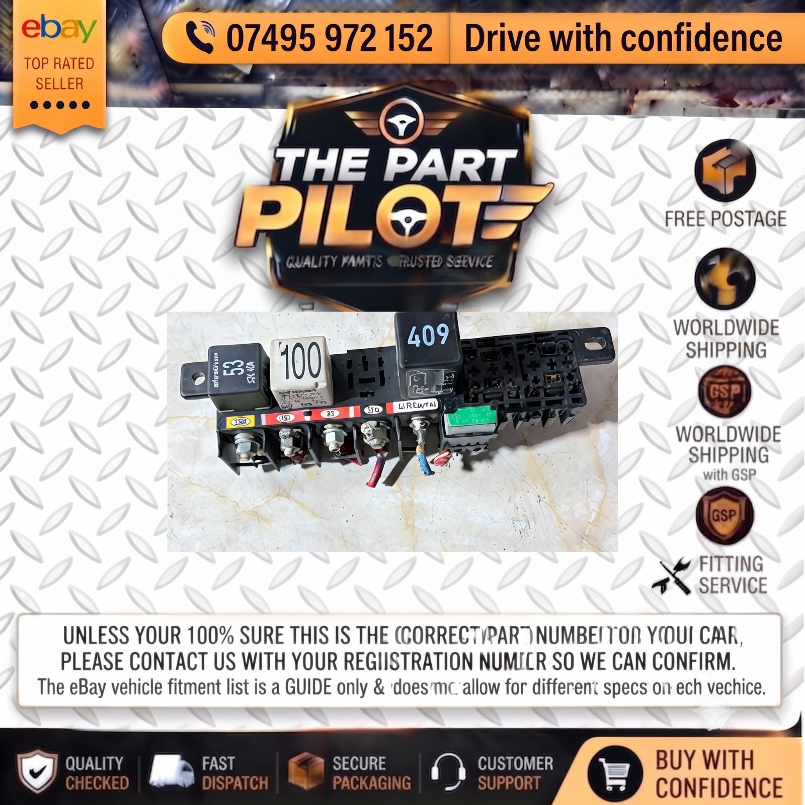 VW Golf IV Mk4 1998-2004 Petrol Under Dash Relay Fuse Box Panel 8L0941822 409 53