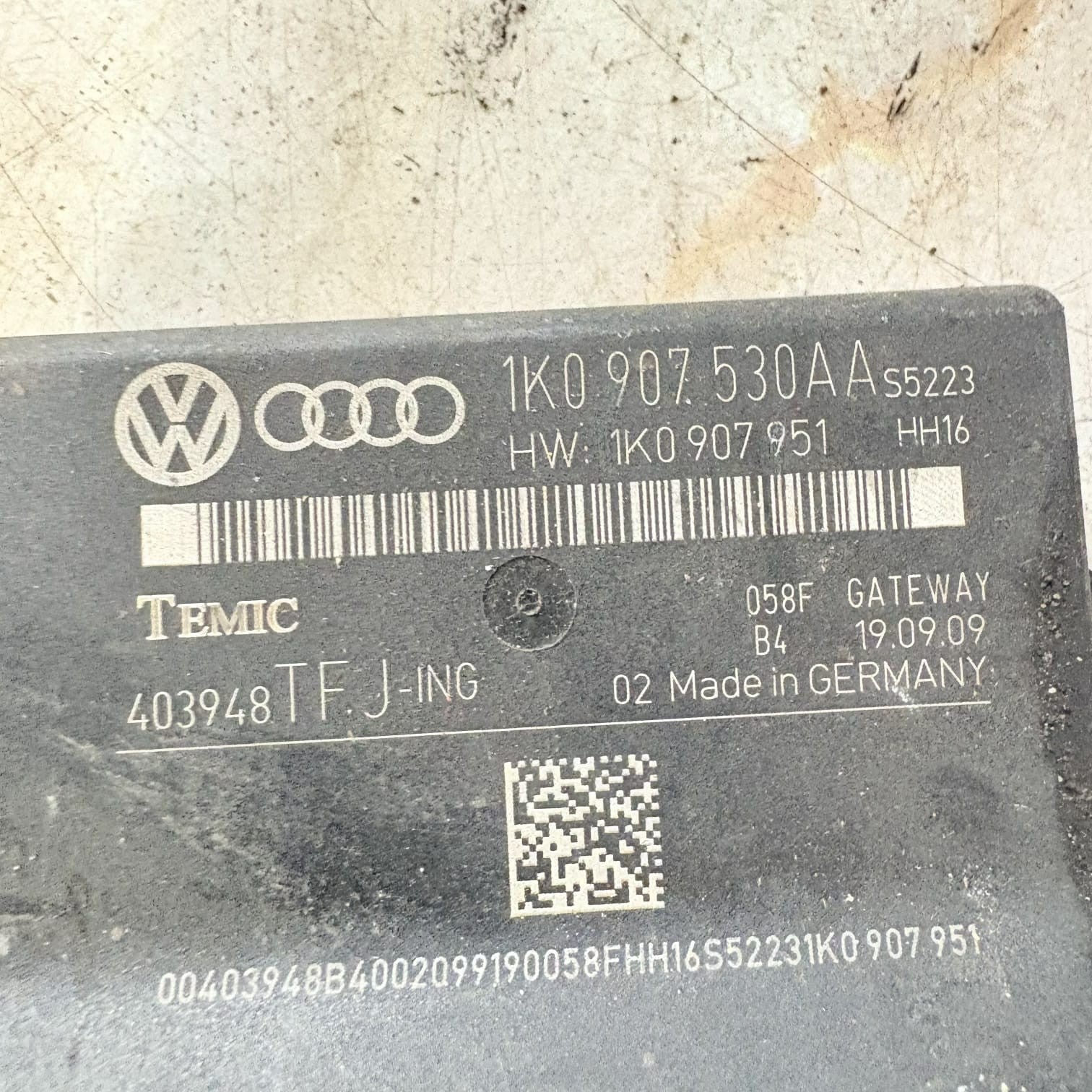 VW Audi A3 8P Facelift Convertible Gateway Module 1K0907530AA