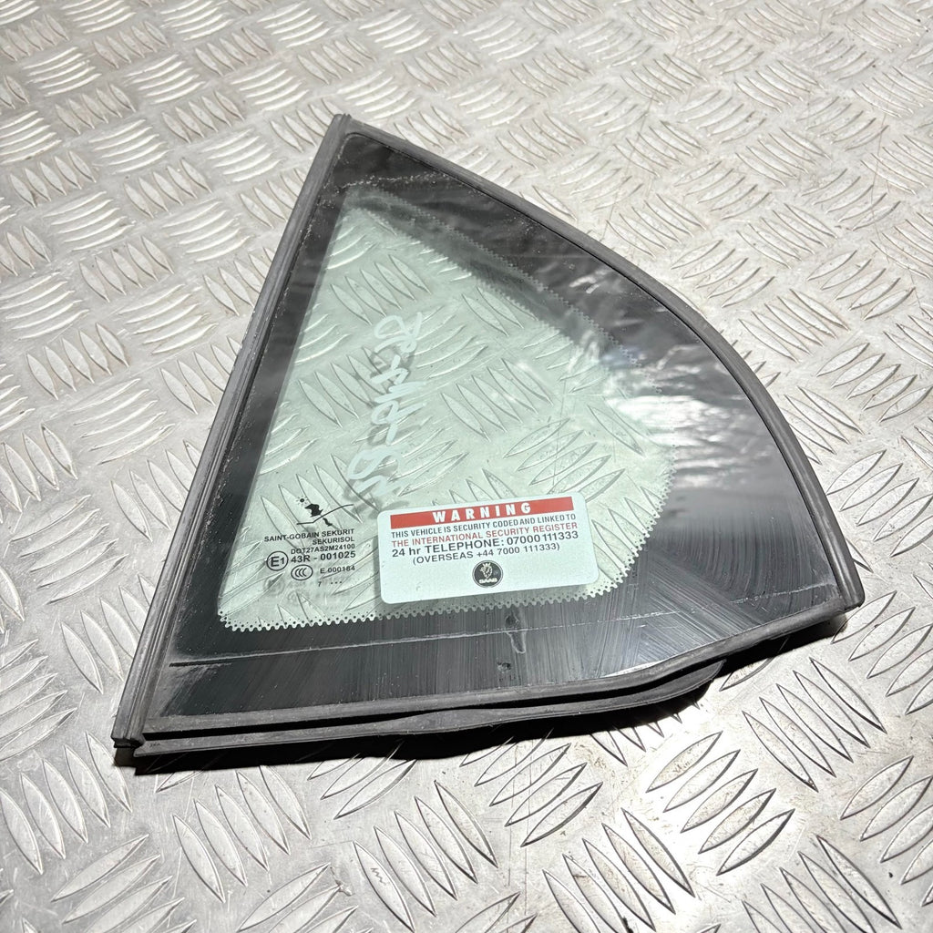 SAAB 2008 LEFT REAR PASSENGER NEARSIDE QUARTER WINDOW