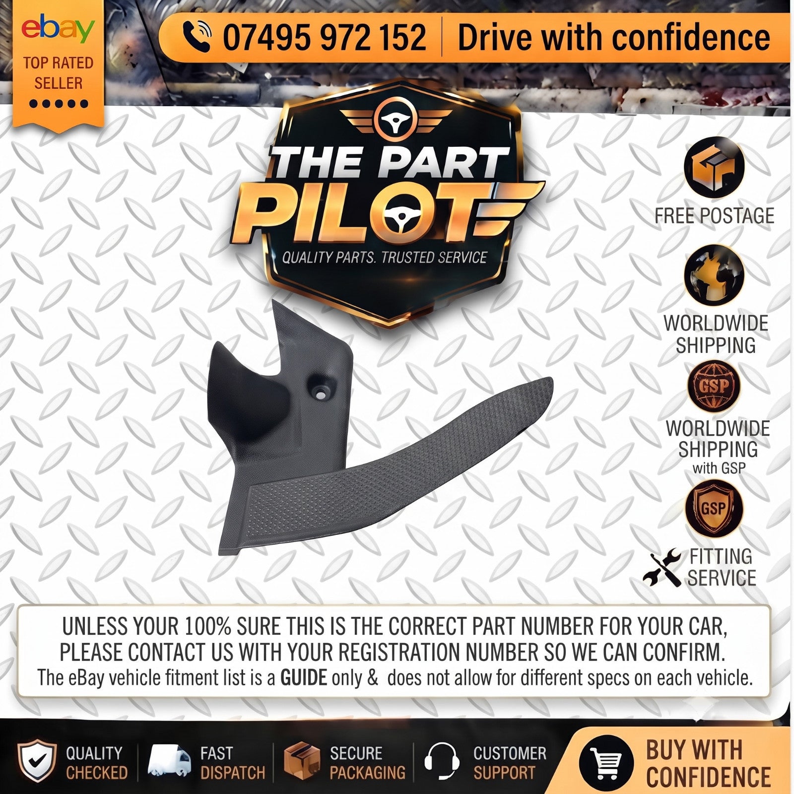 SEAT Leon FR Mk2 1P 2006-2012 RHD 5 Door Driver Footrest Trim Panel