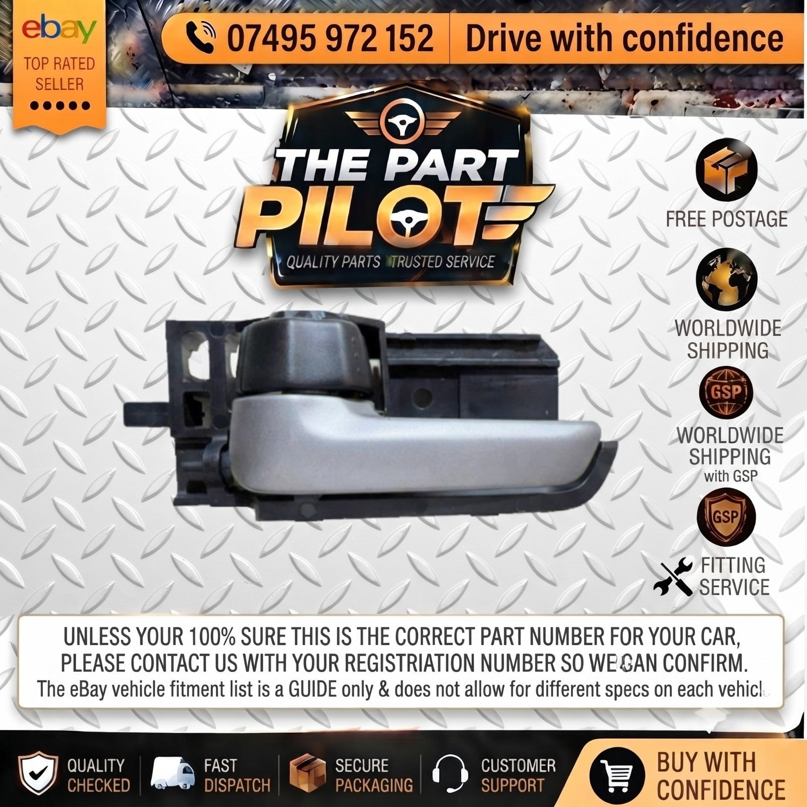 Vauxhall Opel Agila B H08 2008-2014 Front Left Interior Door Handle 93195908