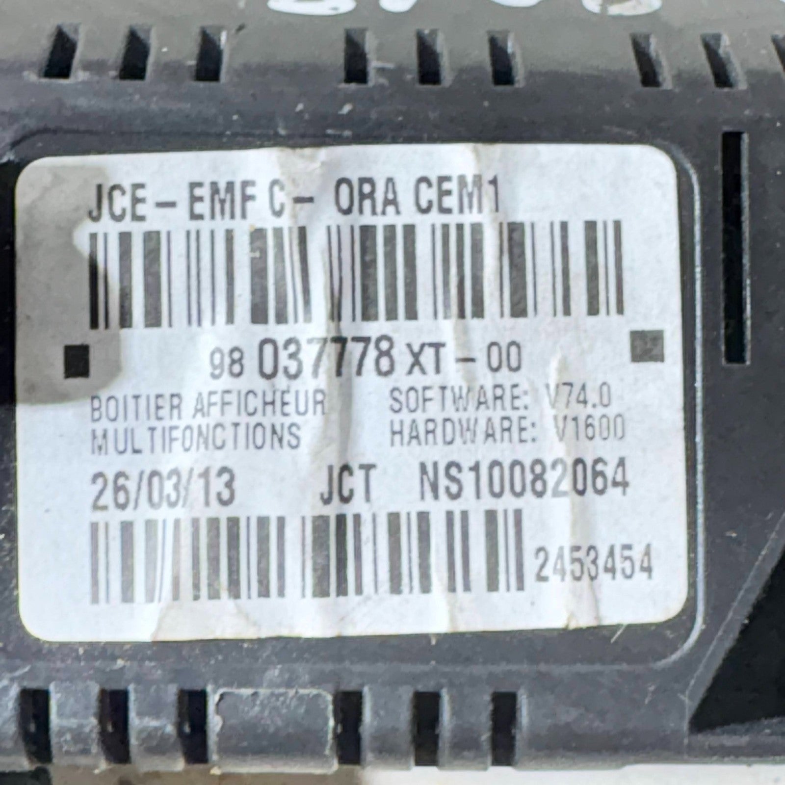 Citroen C3 Mk2 A51/SC 2009-2016 Multifunction Clock Display 98037778XT01