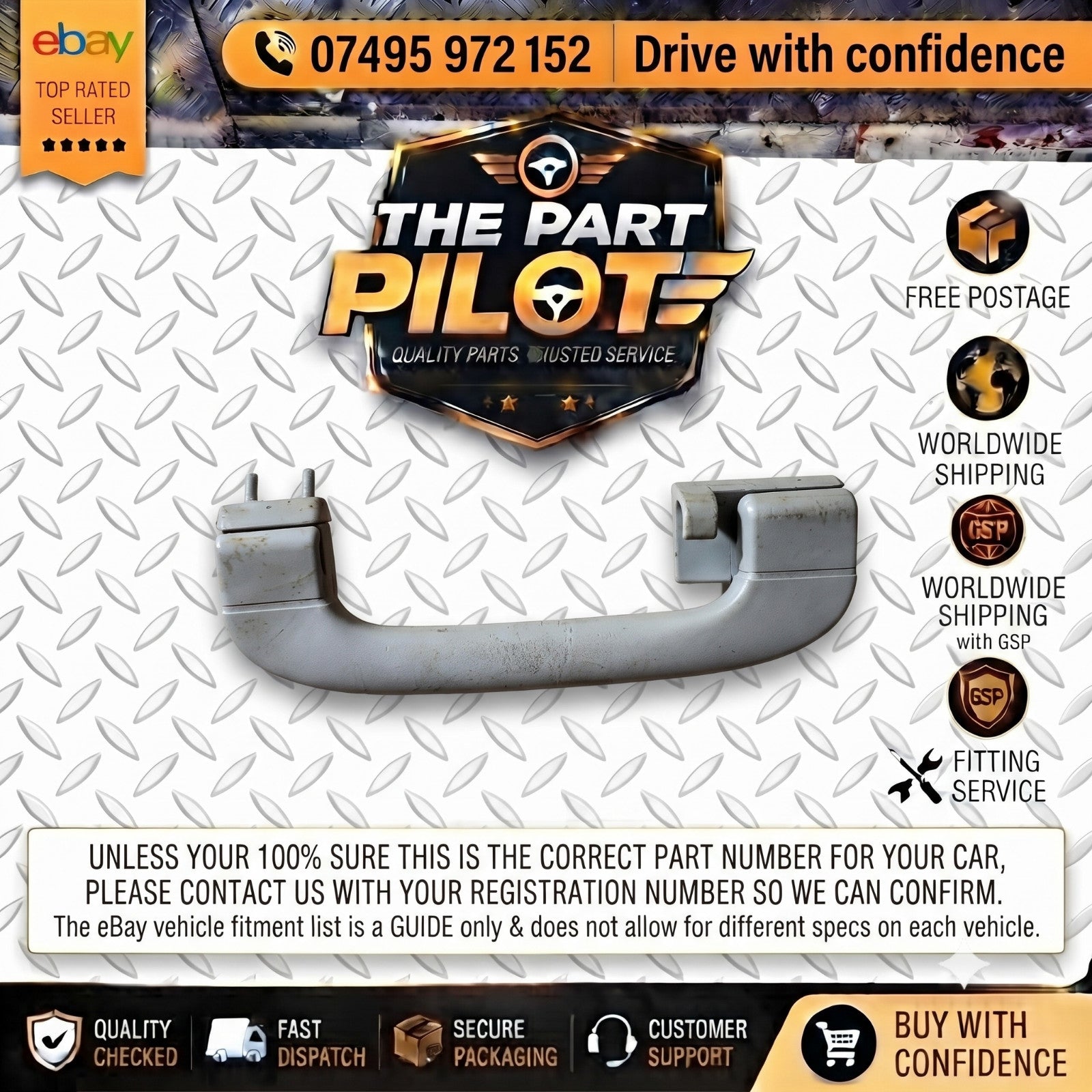 BMW 5 Series E39 1995-2003 Left Passenger Roof Grab Handle Interior Trim Grip