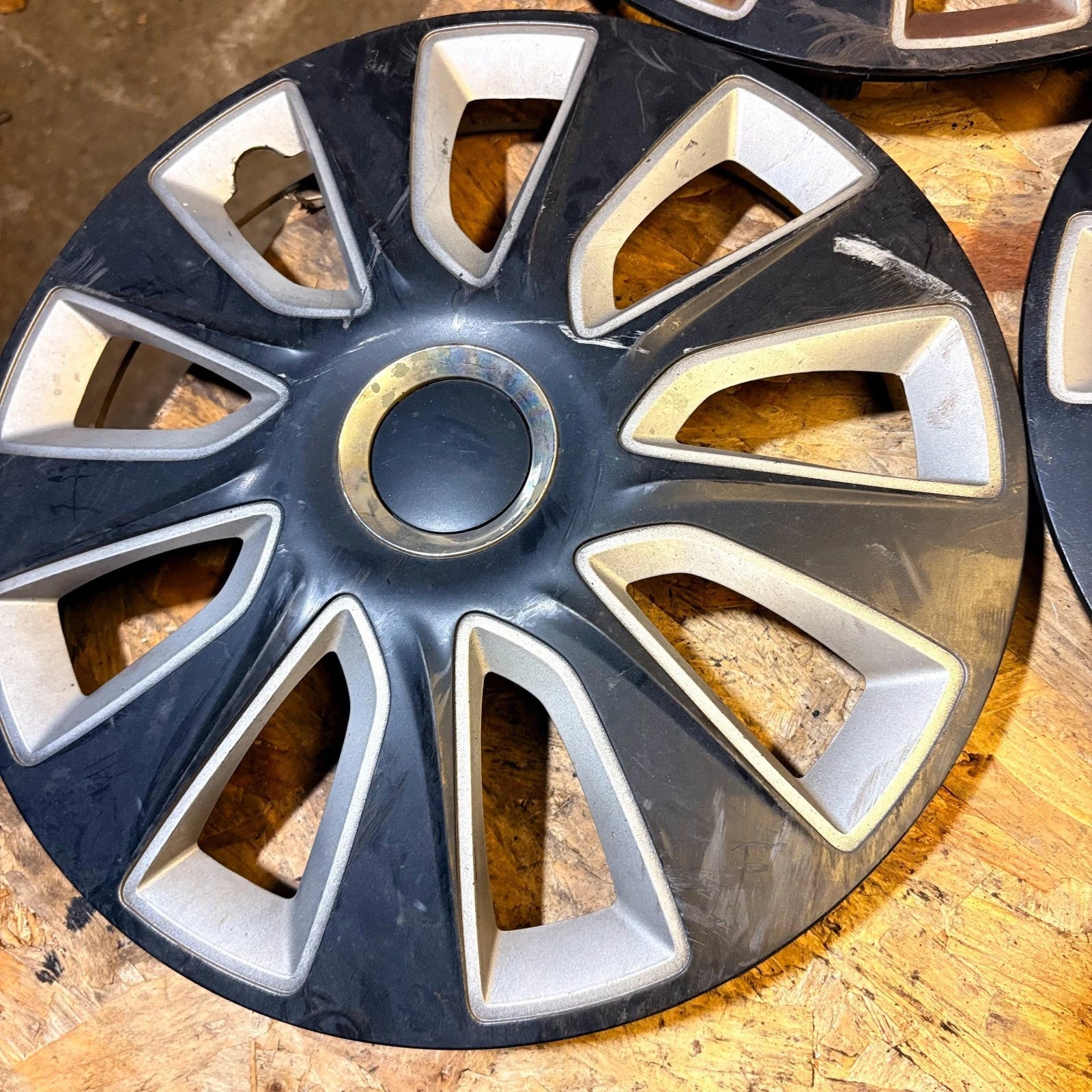 Versaco Stratos RC 14" Wheel Trims Hub Caps Wheel Covers Black/Silver x3