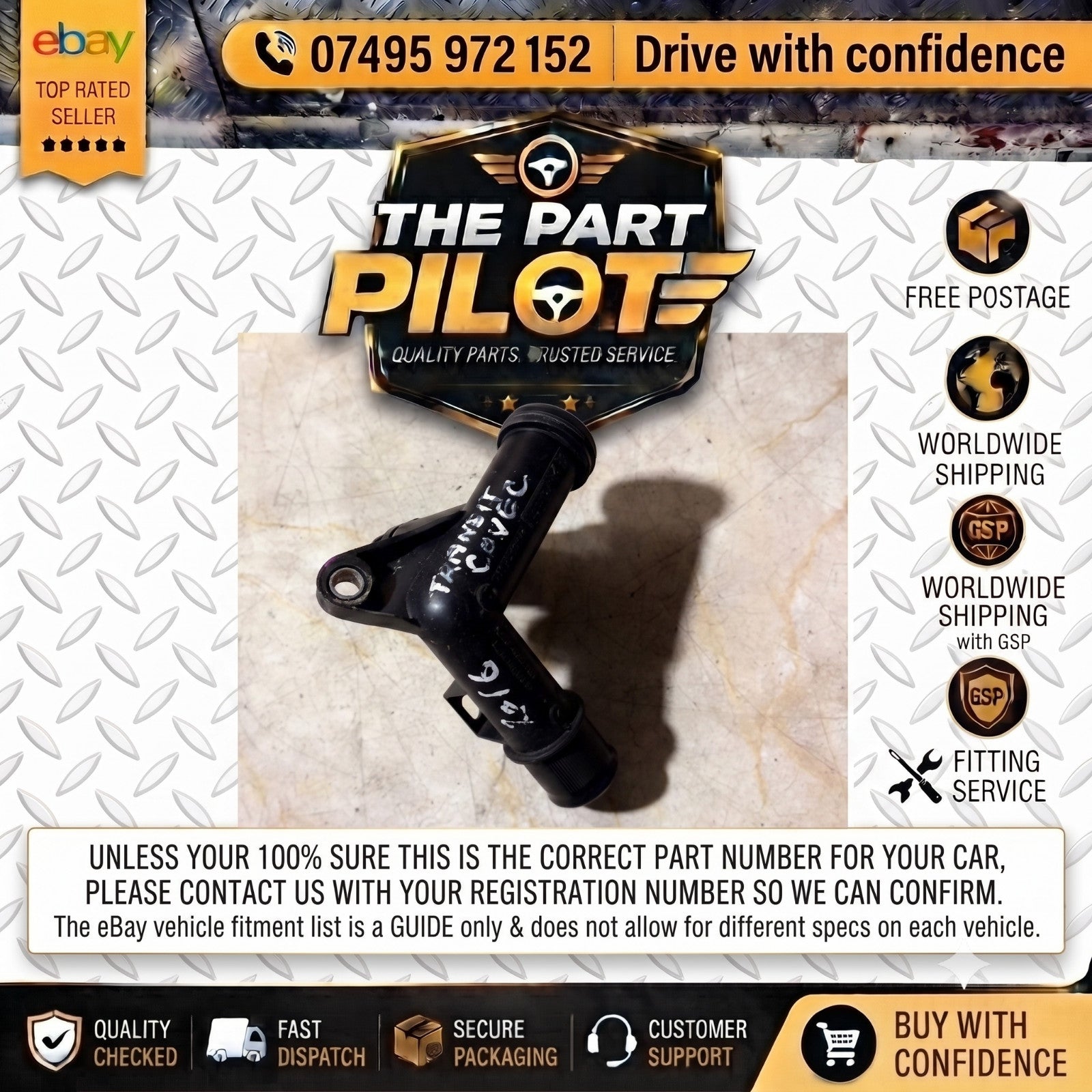 Ford Transit Connect Mk2 2013-16 1.6 TDCi Coolant Pipe Housing 9671124980