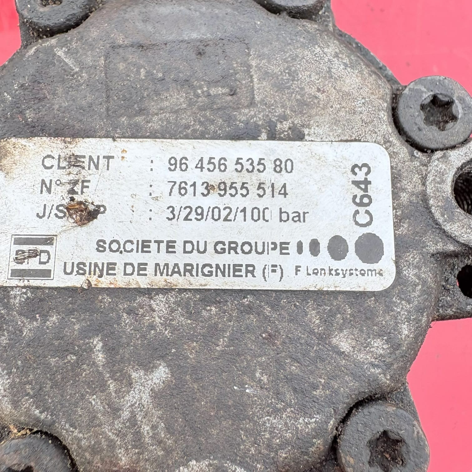 Citroen Relay Peugeot Boxer Fiat Ducato PAS Pump 9645653580 4007CK 02-06