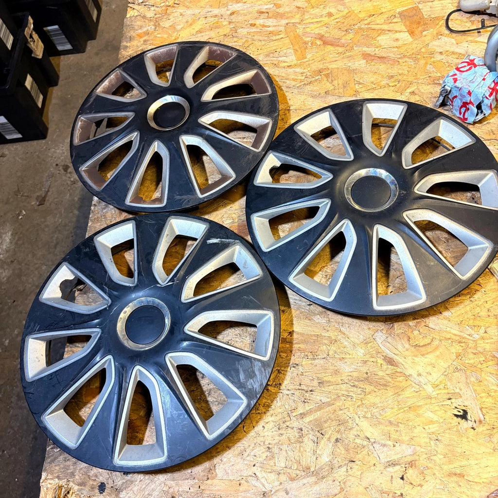 Versaco Stratos RC 14" Wheel Trims Hub Caps Wheel Covers Black/Silver x3
