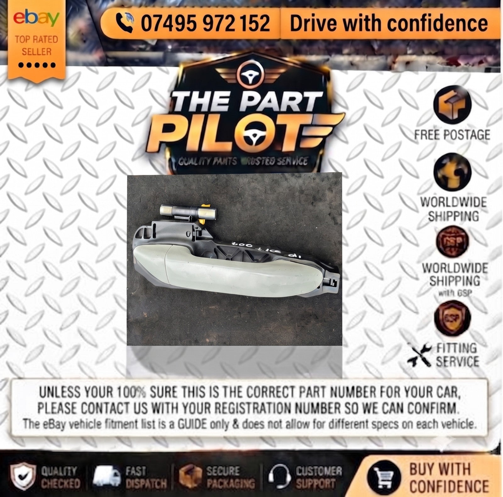 HYUNDAI I10 2013-2019 REAR RIGHT OFFSIDE OUTER DOOR HANDLE 83660