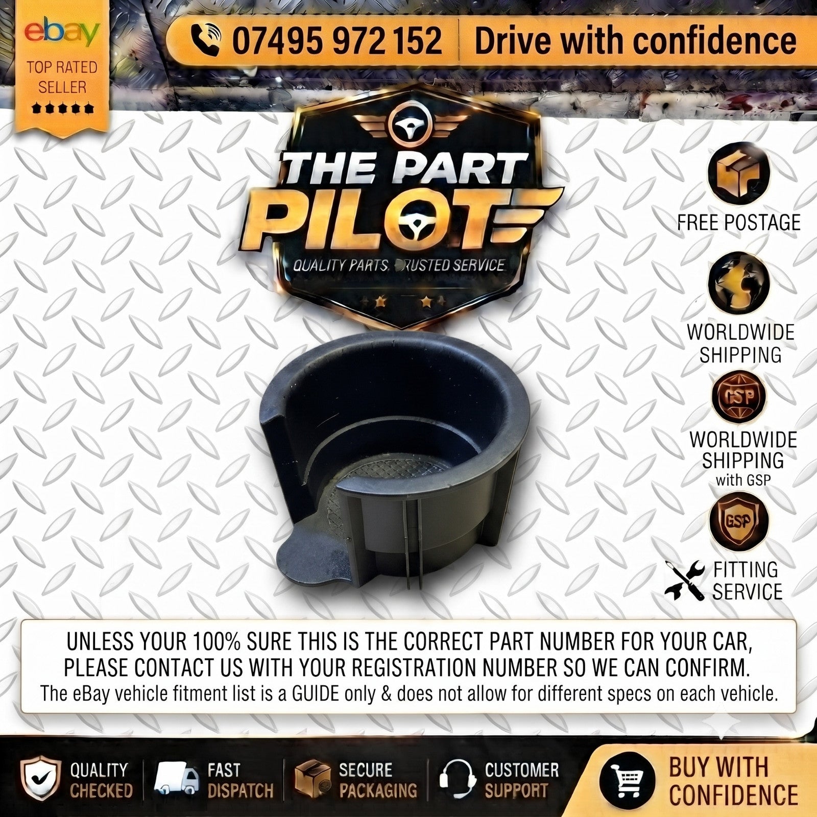 Land Rover Discovery 3 L319 05-07 Centre Console Cup Holder FWW500060XXX
