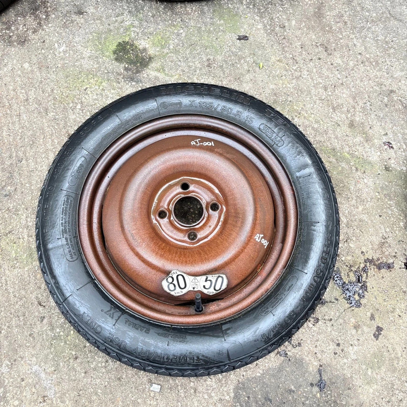 Rover 600 800 Series 15" Space Saver Spare Wheel 5x114.3&Michelin Tex T125/80R15
