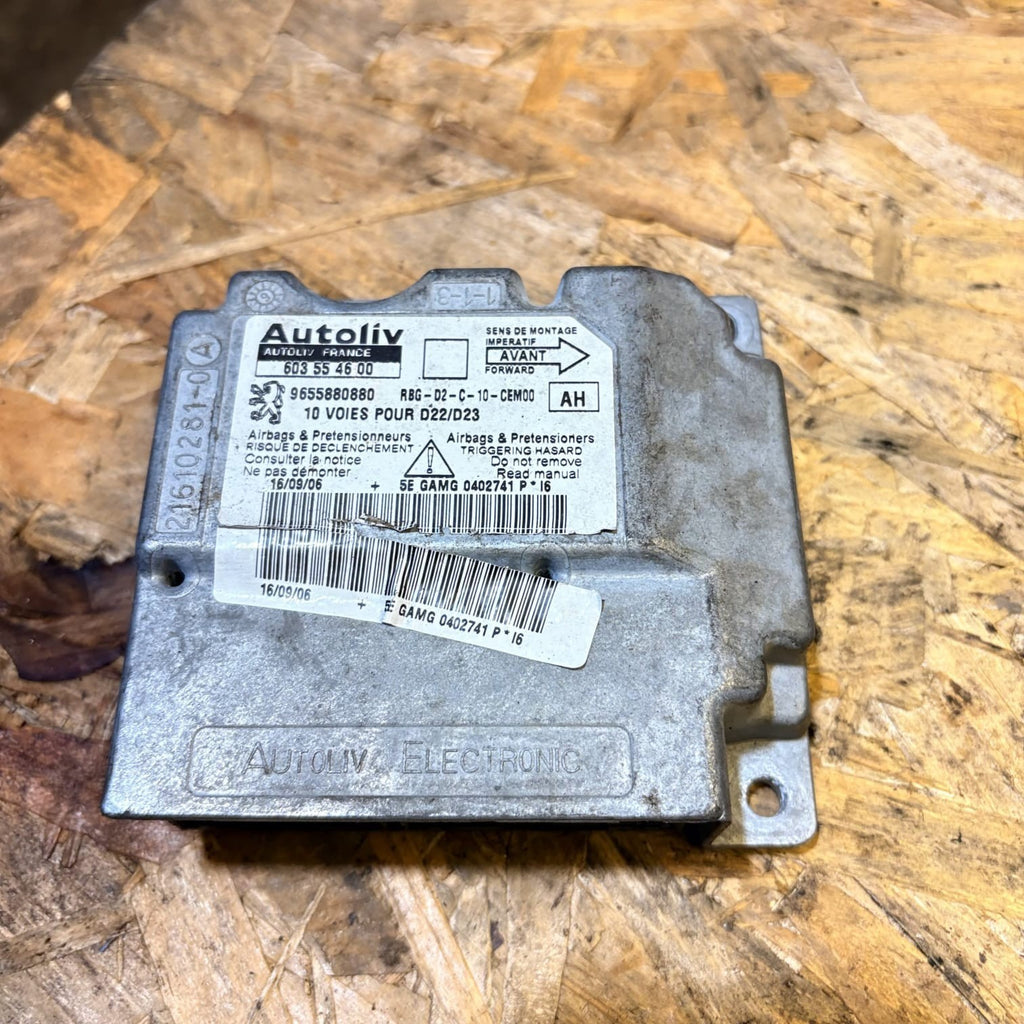 PEUGEOT 407 2.0 HDI AIRBAG CONTROL MODULE ECU 9655880880 603554600 2006