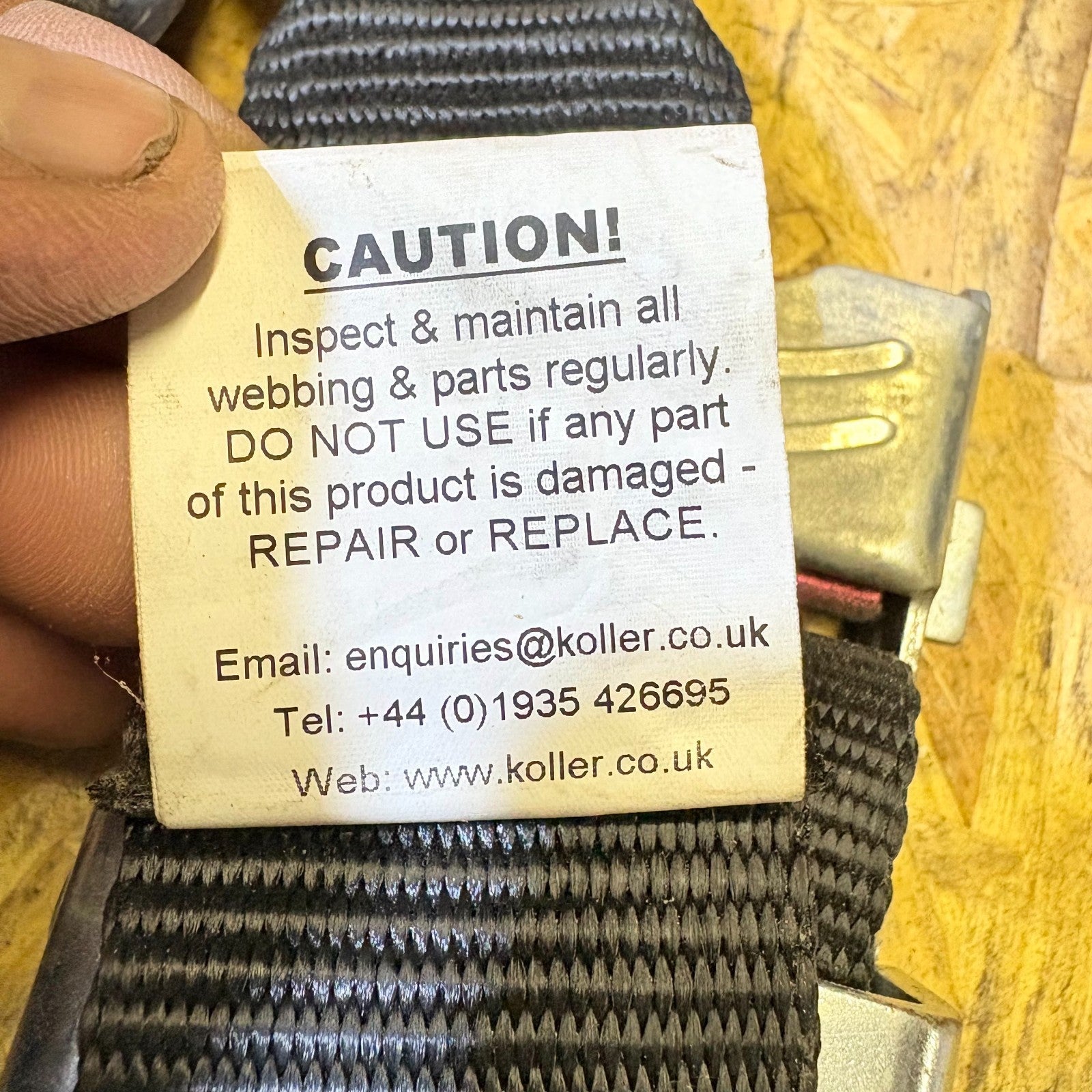 Koller Safety Belt Part Number KOL/4PT/K/R/PIL/1M